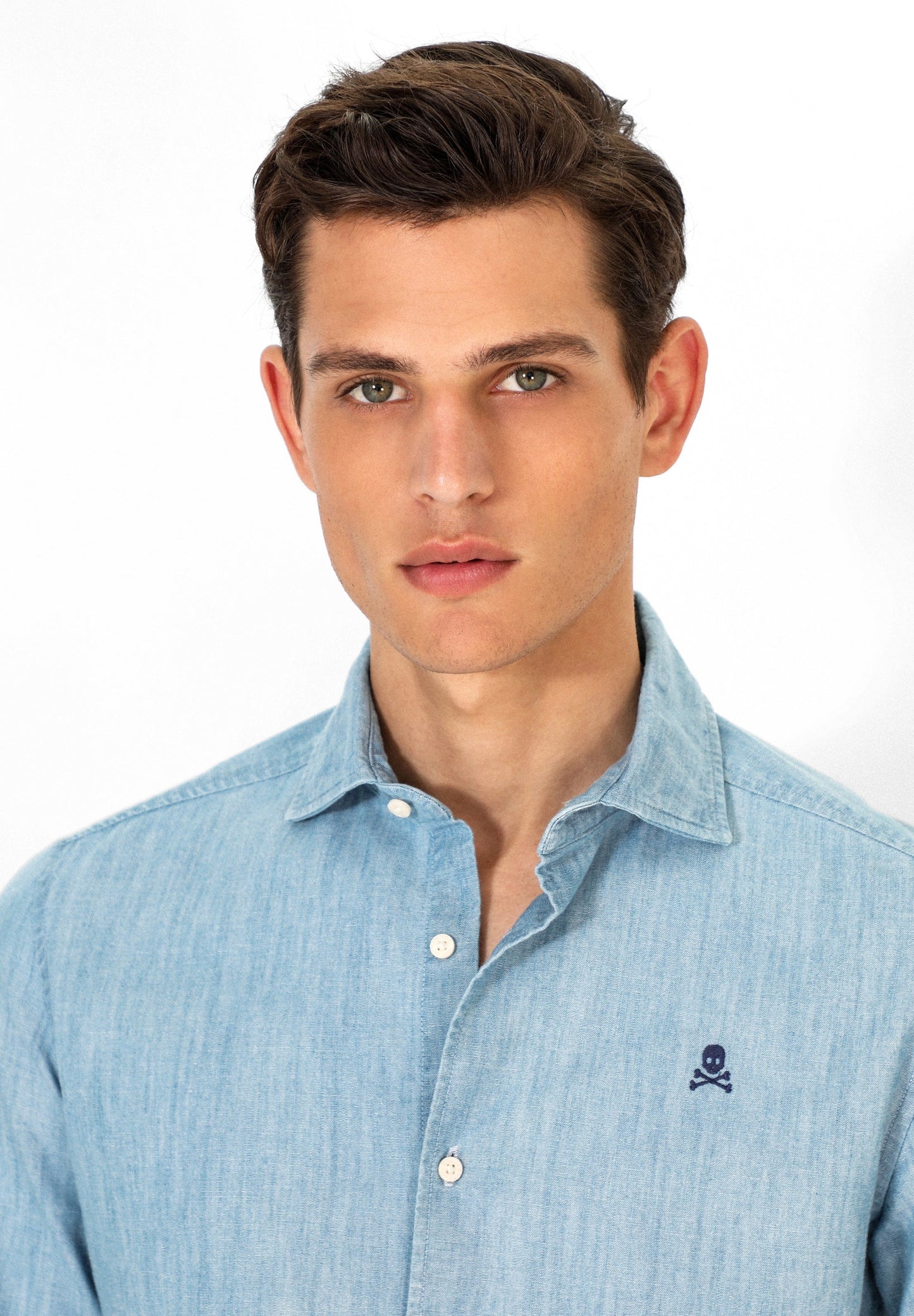 CAMISA DENIM CALAVERA BORDADA