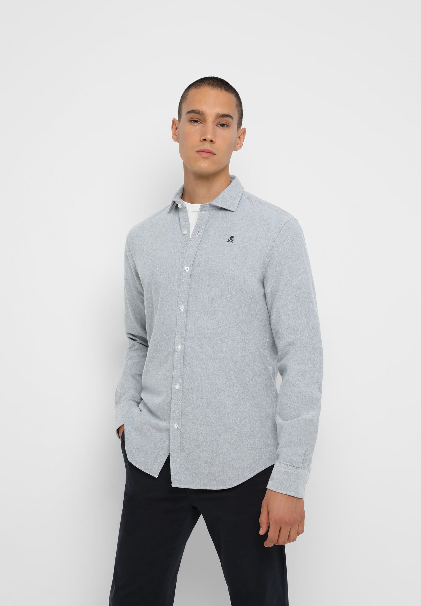 CAMISA OXFORD CALAVERA CONTRASTE