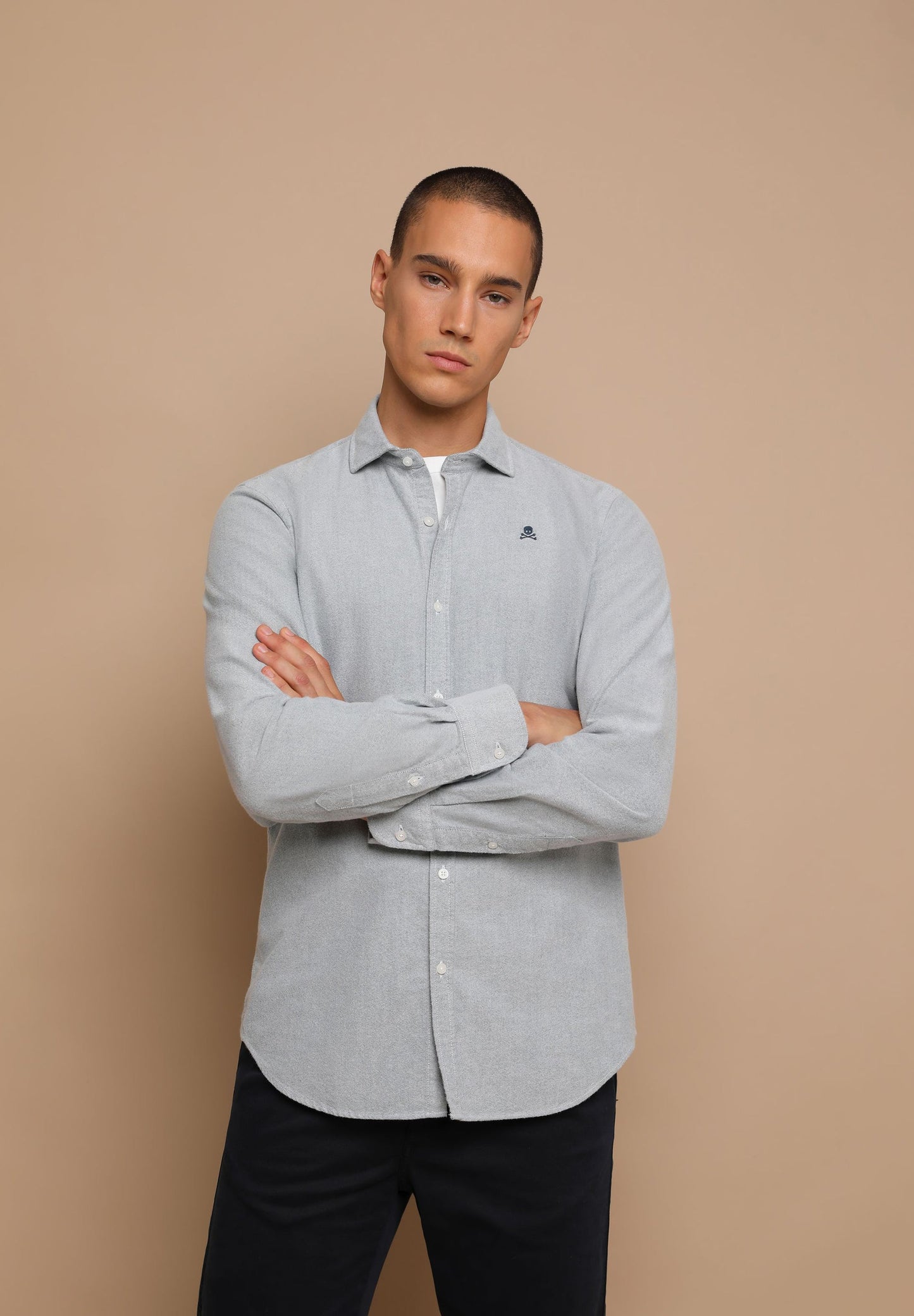 CAMISA OXFORD CALAVERA CONTRASTE