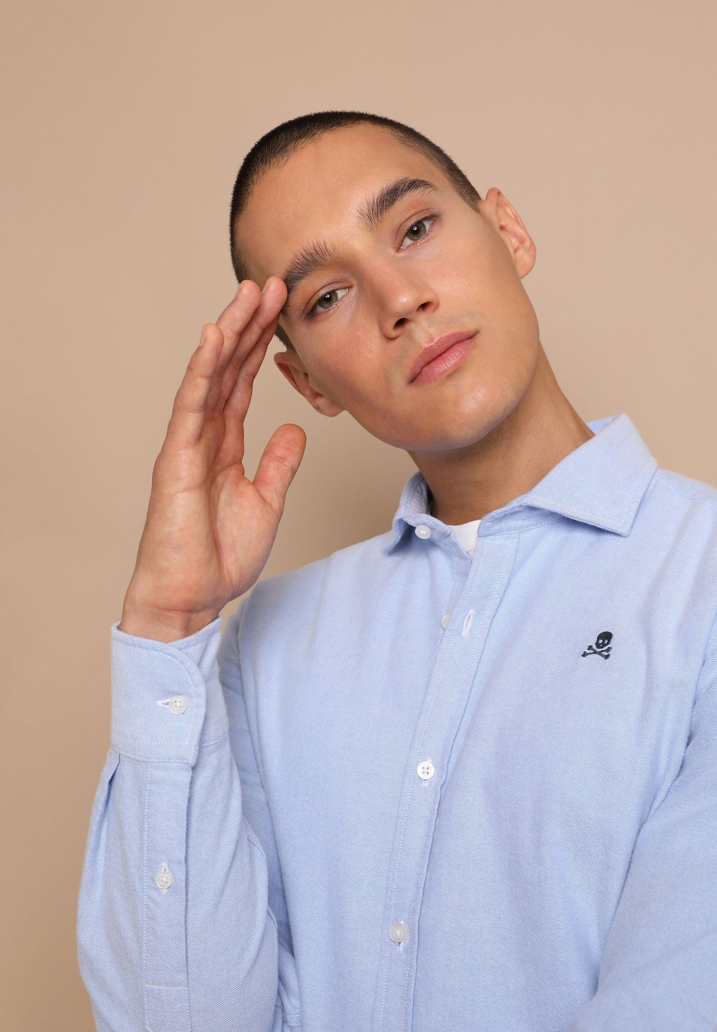 CAMISA OXFORD CALAVERA CONTRASTE