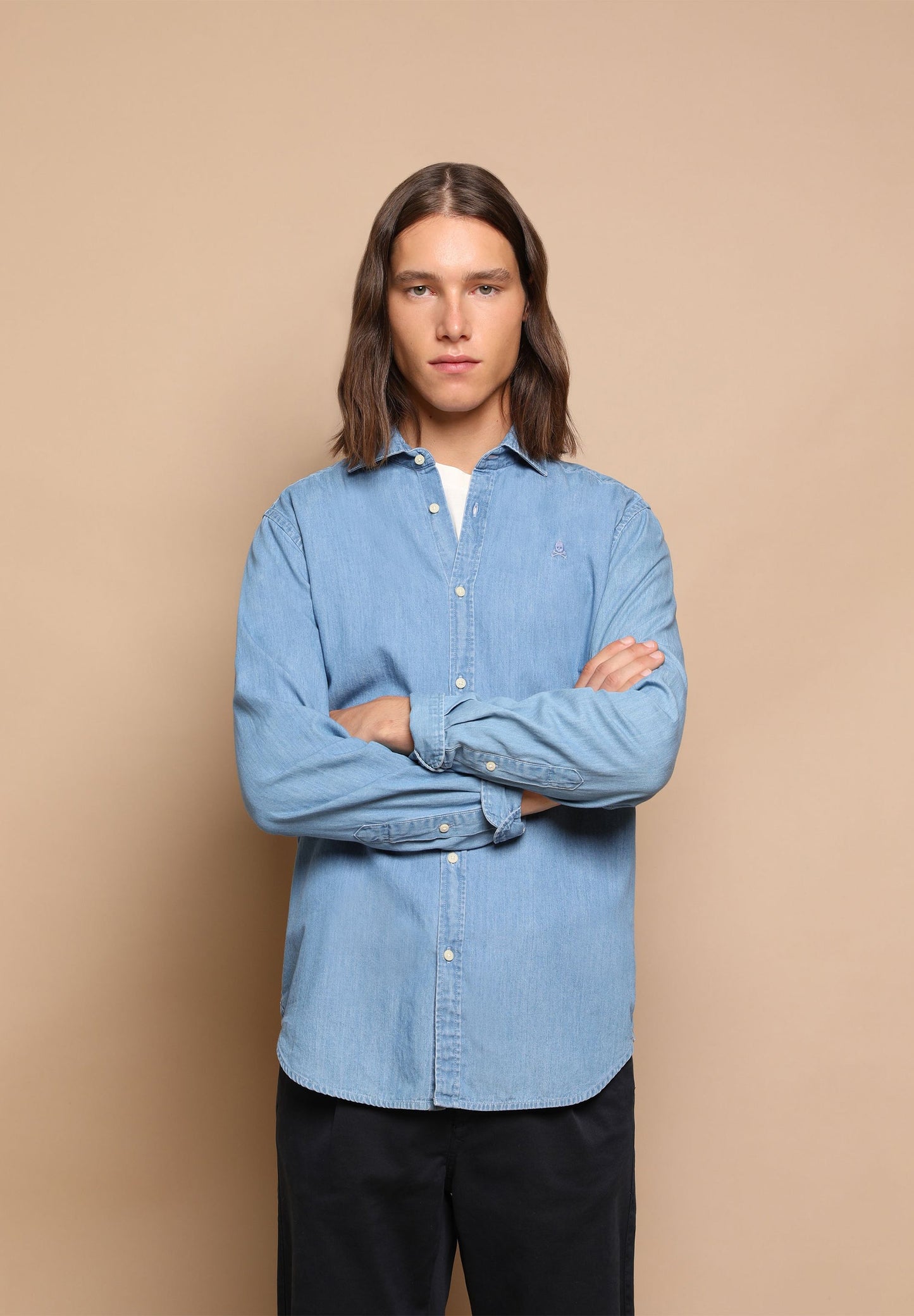 CAMISA DENIM CALAVERA TONO