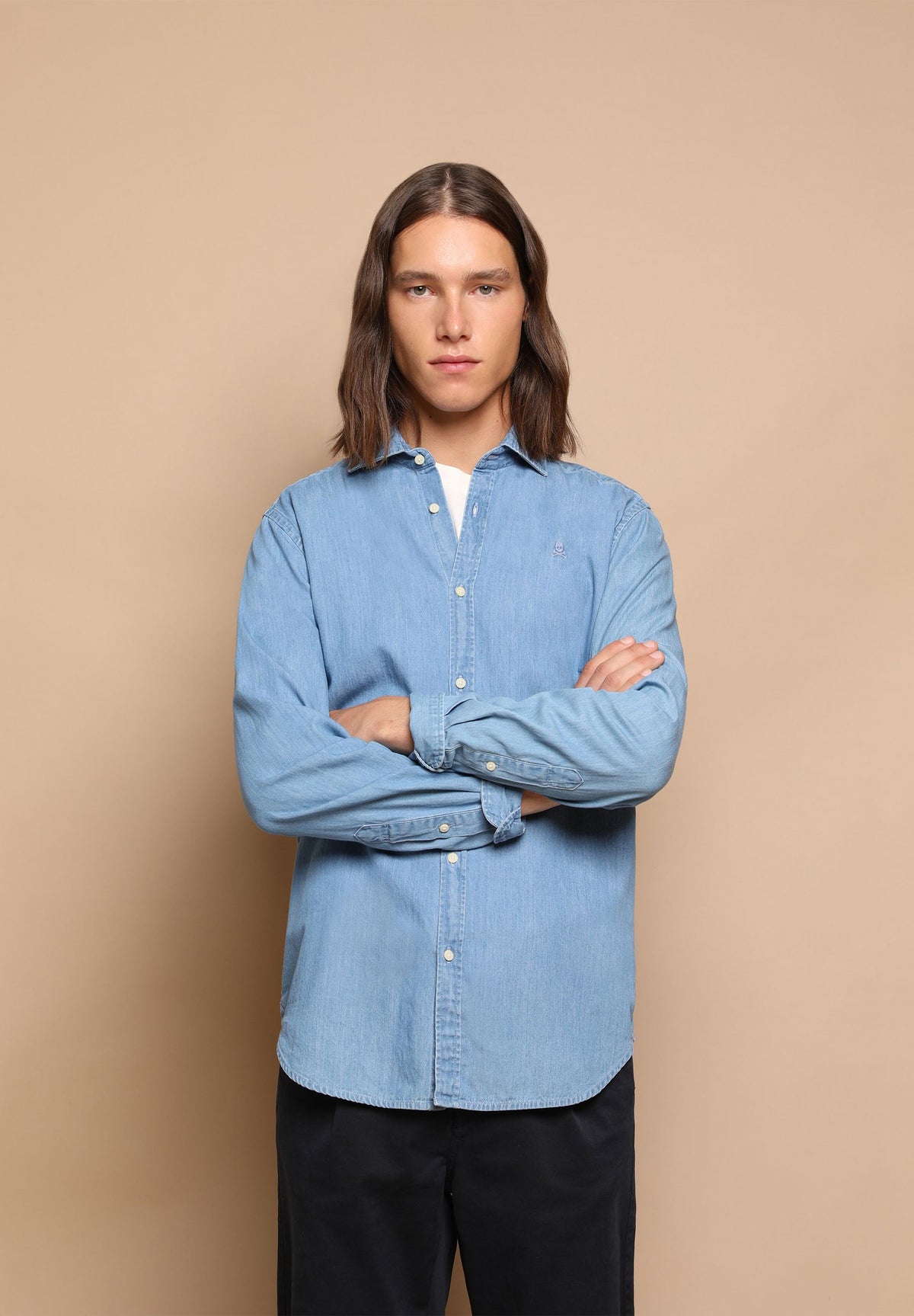 CAMISA DENIM CALAVERA TONO