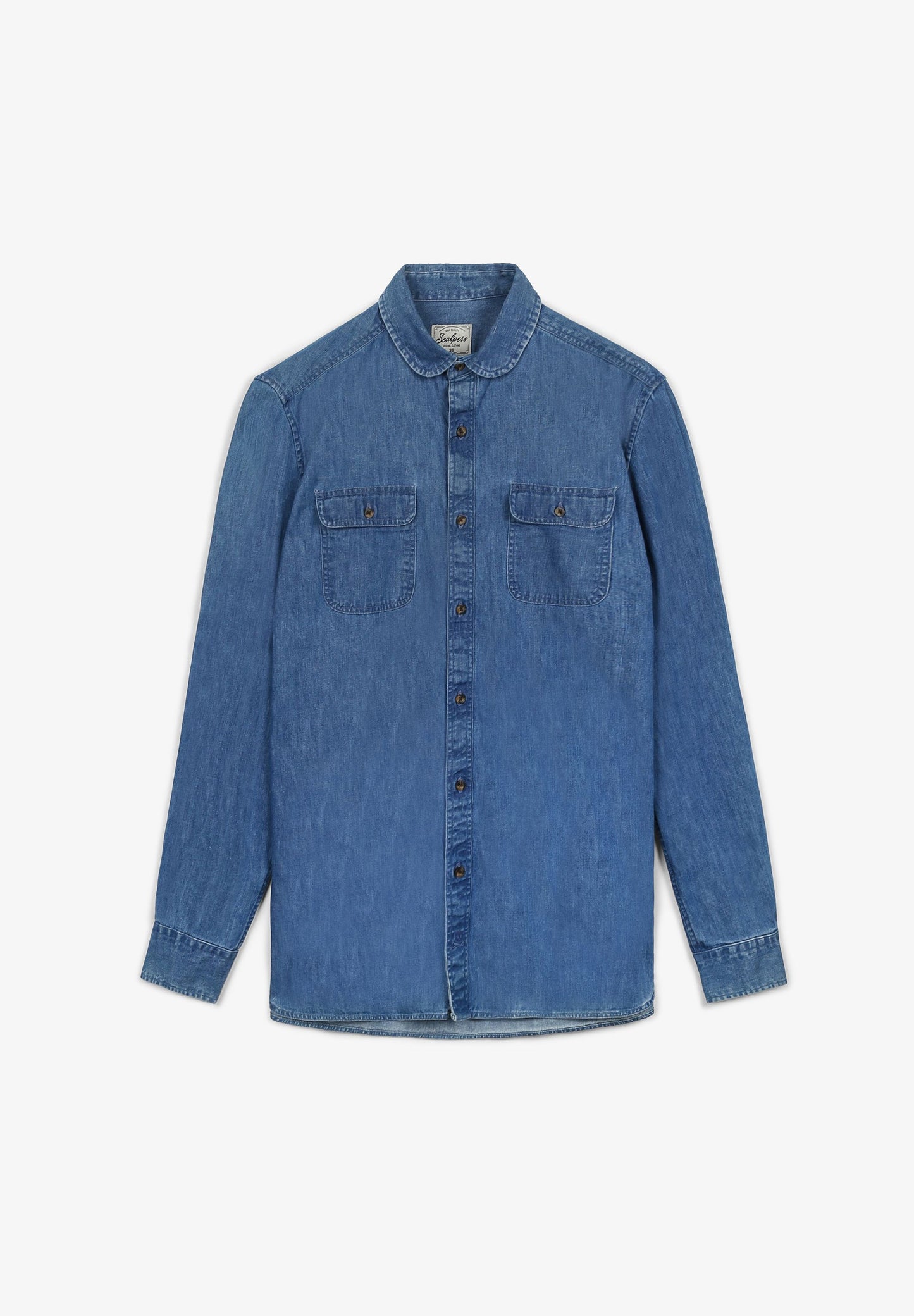 CAMISA DENIM CUELLO REDONDEADO