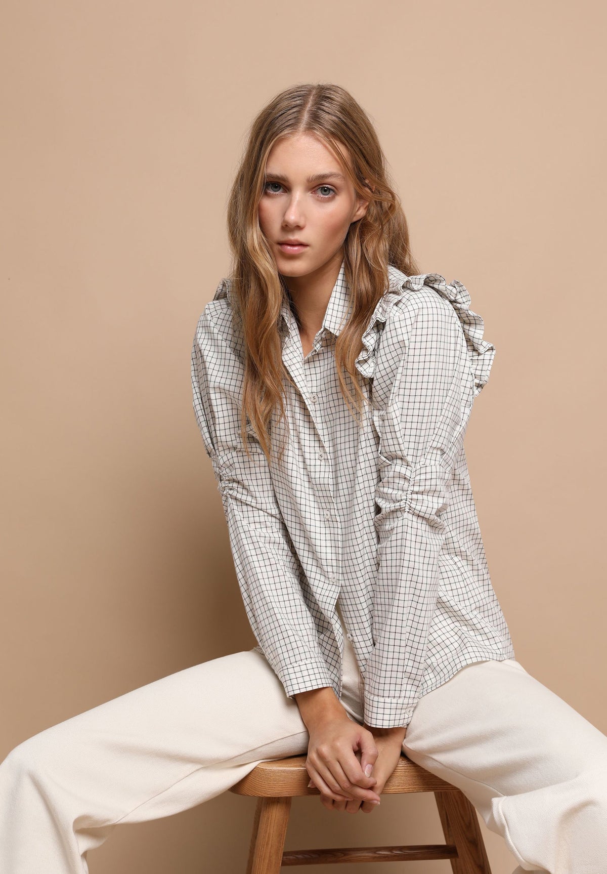 CAMISA CUADROS VOLANTES