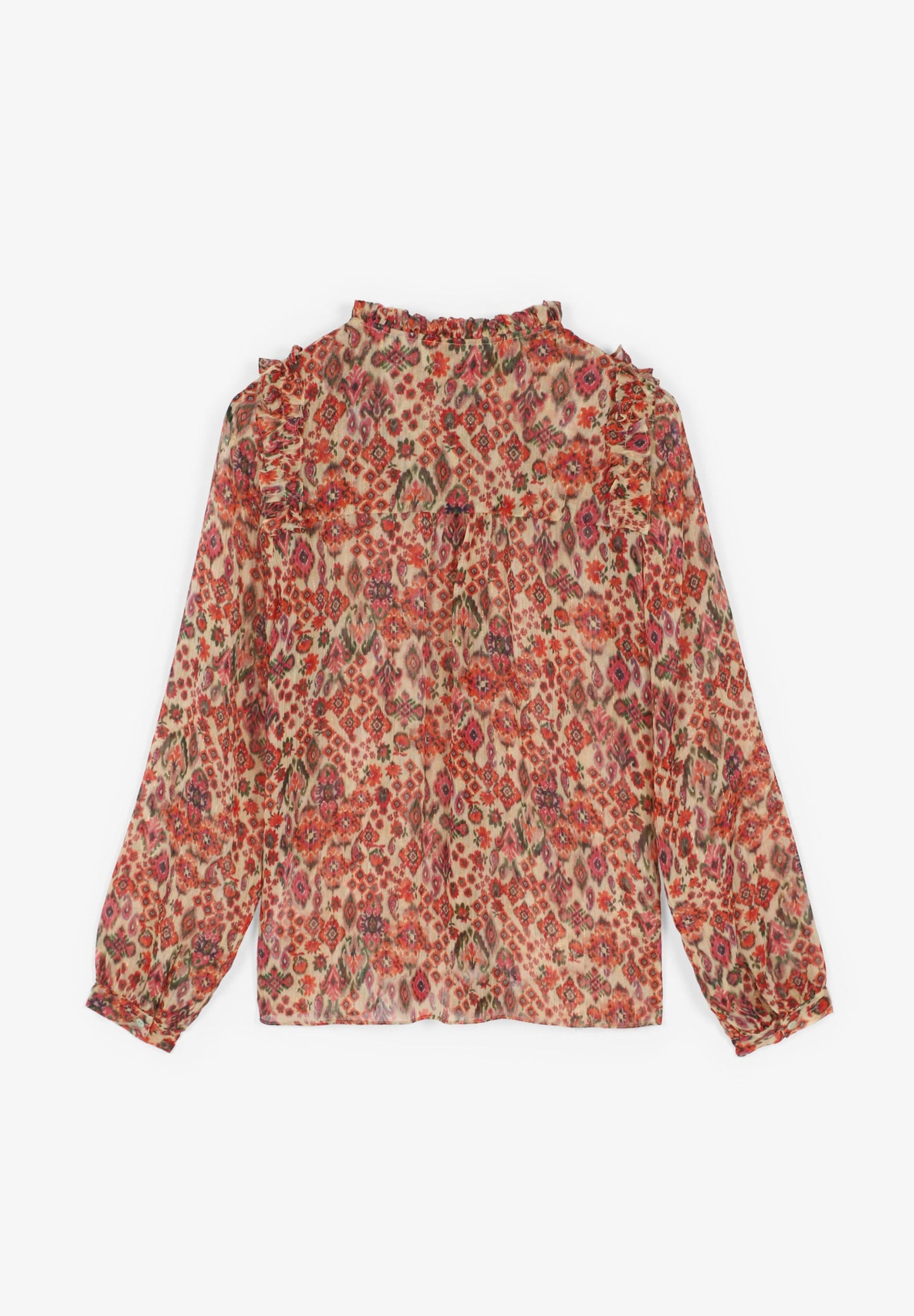 BLUSA ESTAMPADA VOLANTES