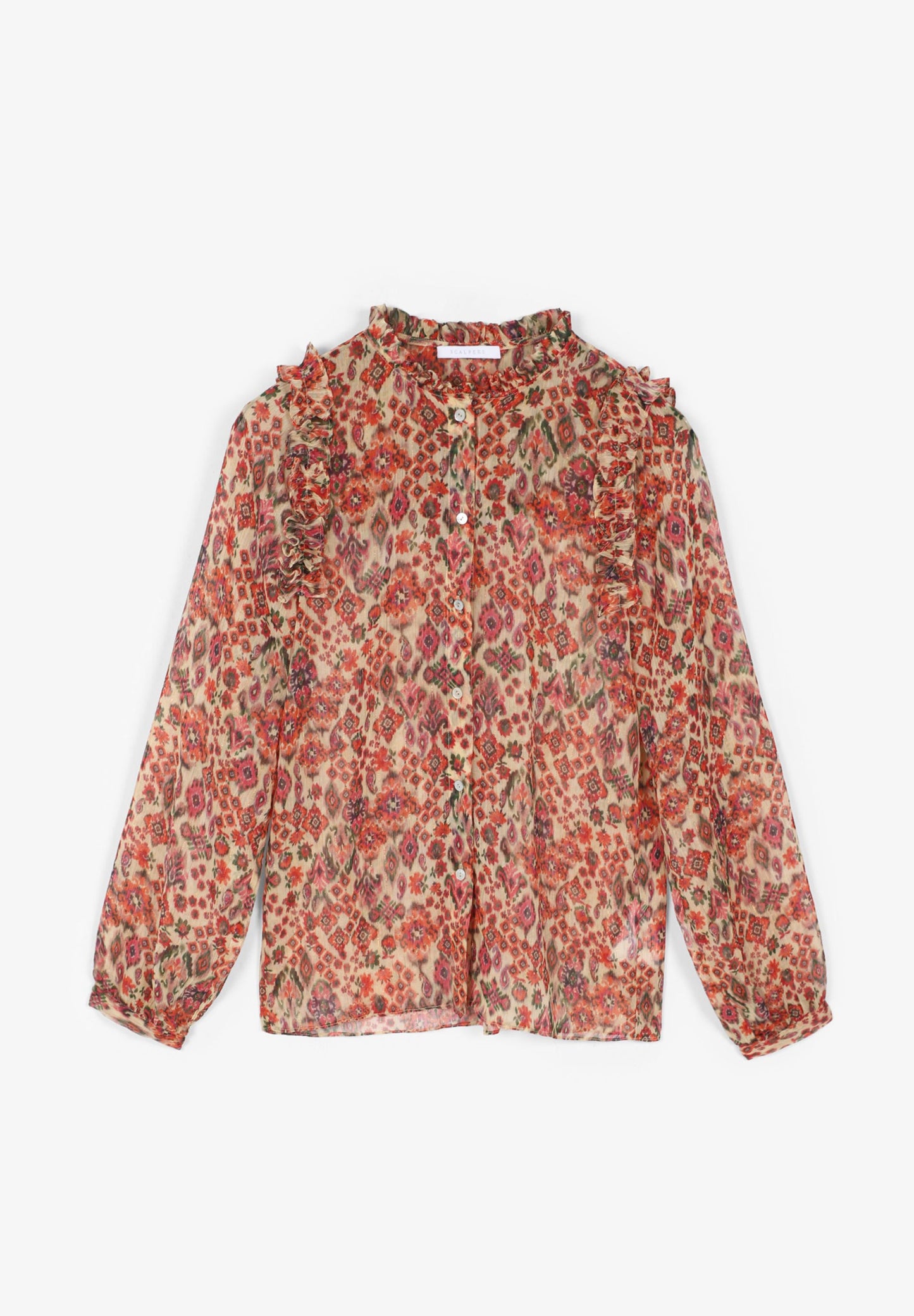 BLUSA ESTAMPADA VOLANTES