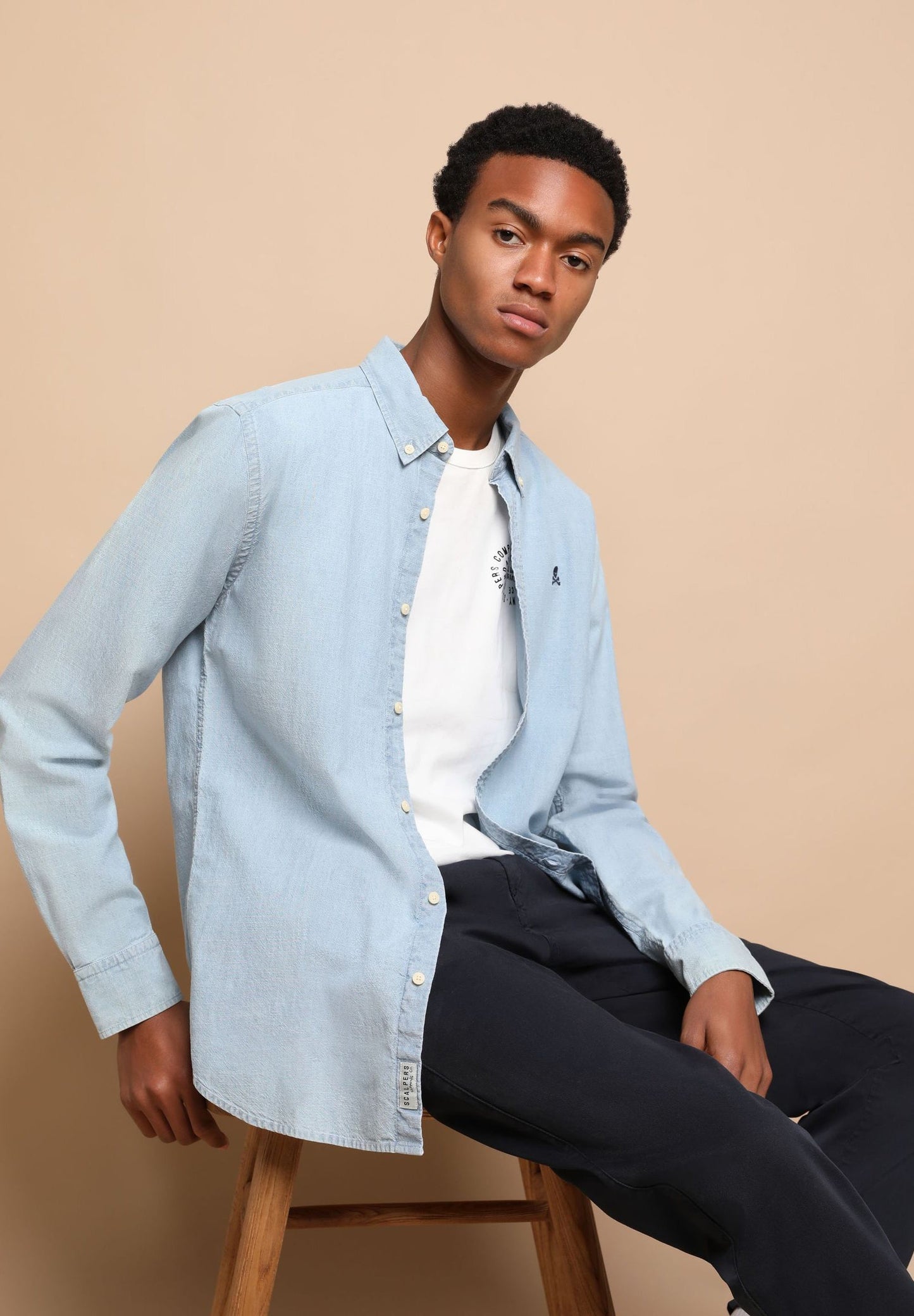 CAMISA DENIM CUELLO BOTONES
