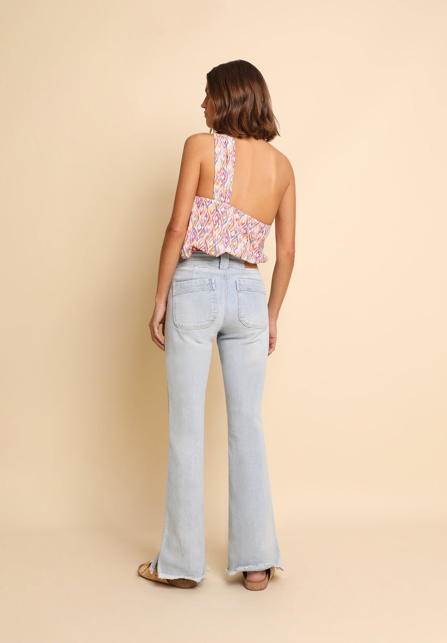 POCKET SPLIT FLARE DENIM