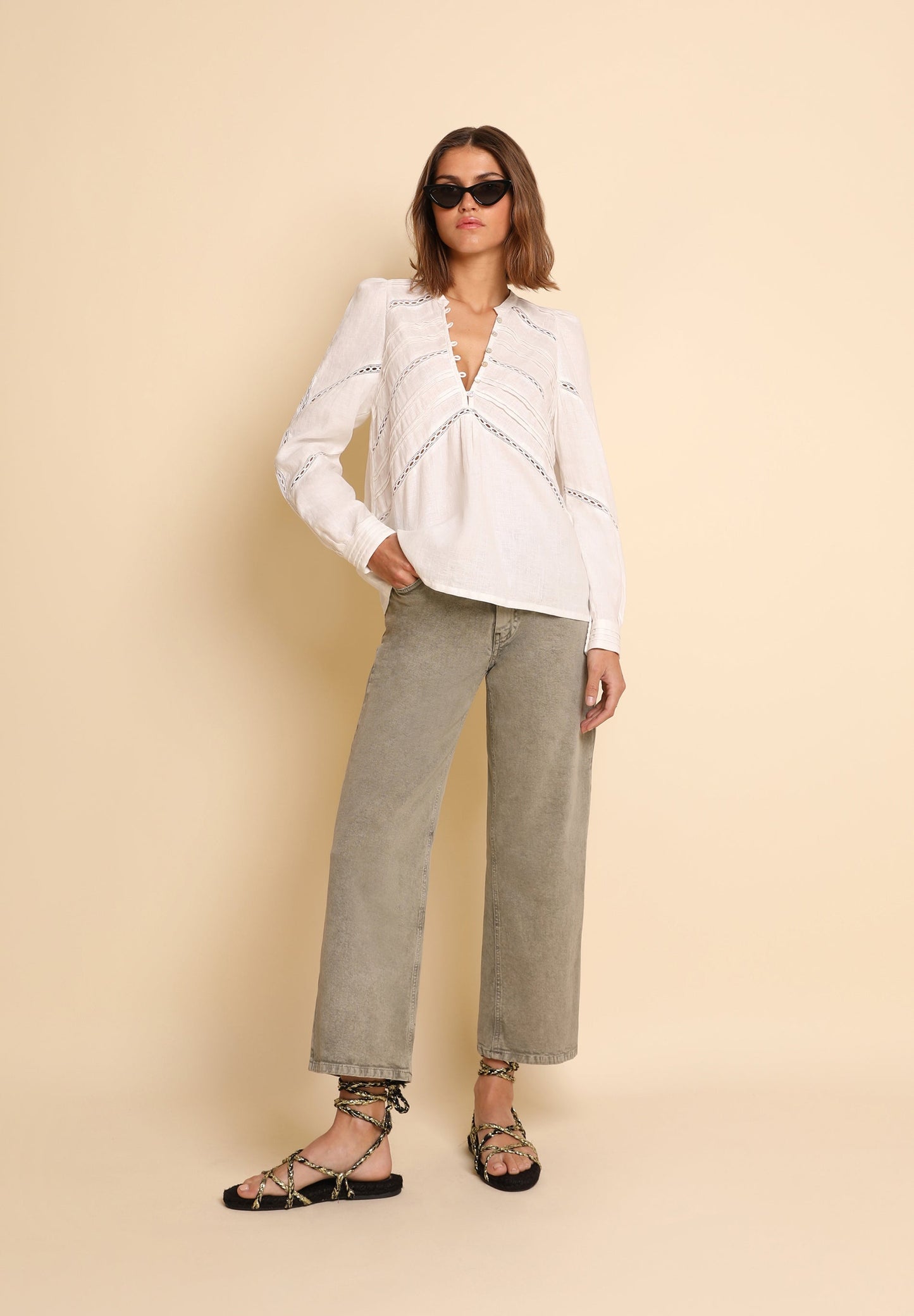 BLUSA LINO ENCAJE