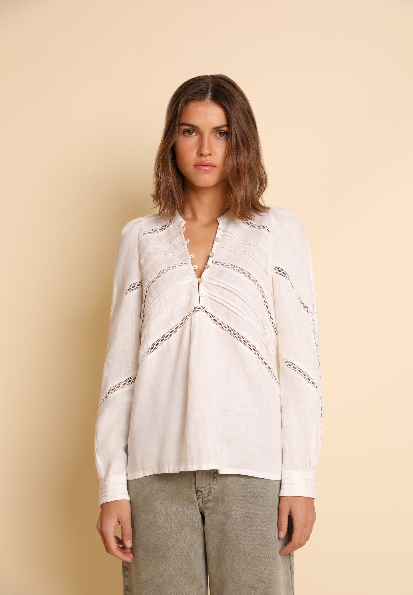 BLUSA LINO ENCAJE