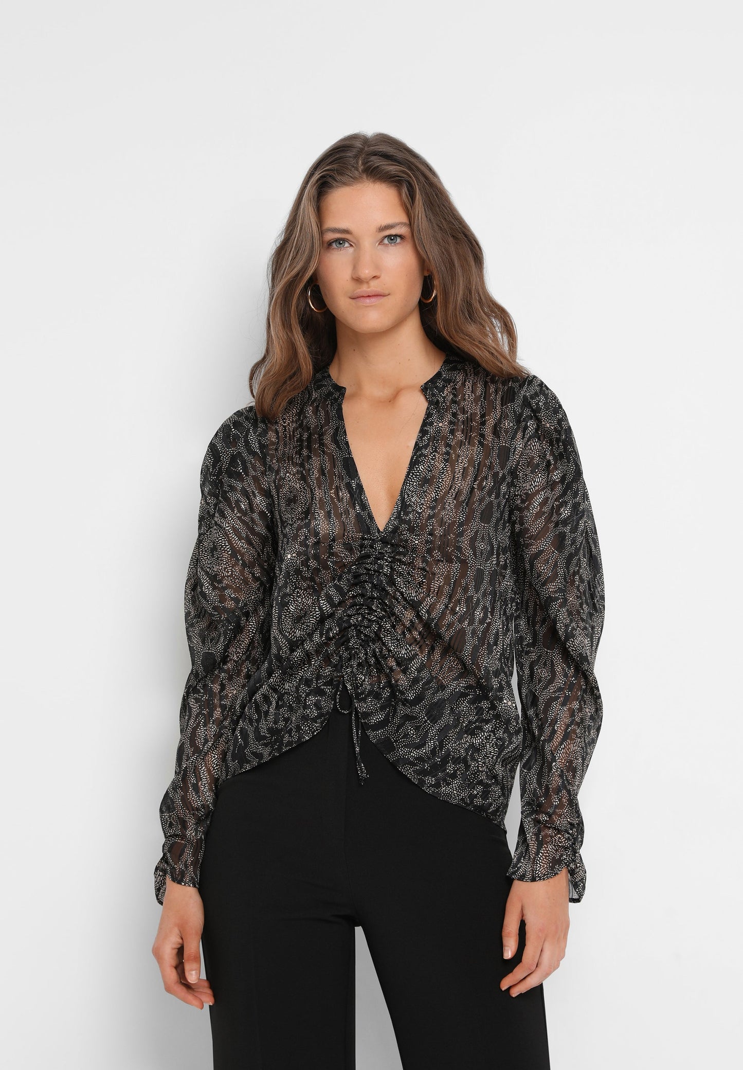 BLUSA ESTAMPADA DRAPEADA