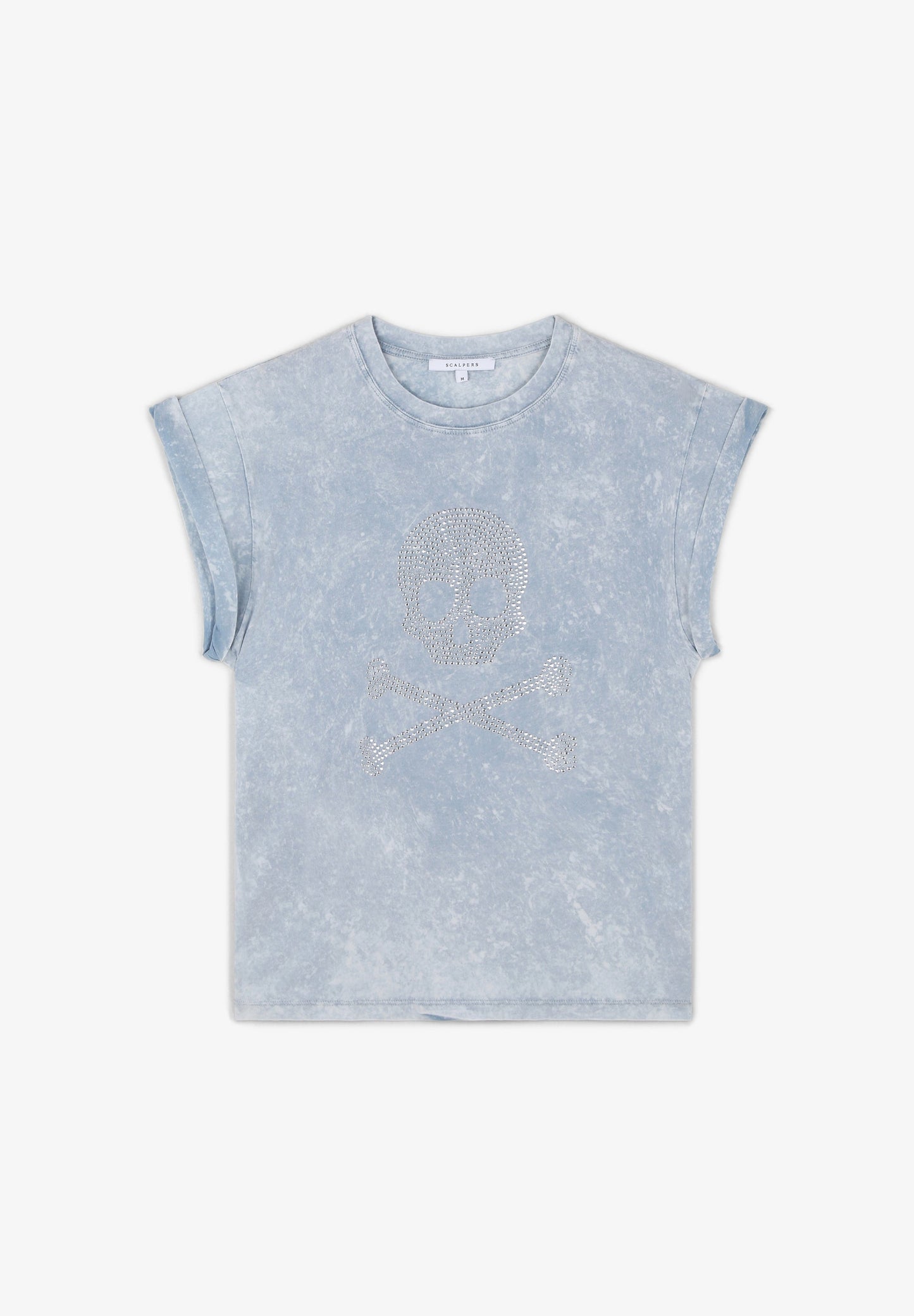 CAMISETA LAVADA CALAVERA TACHUELAS