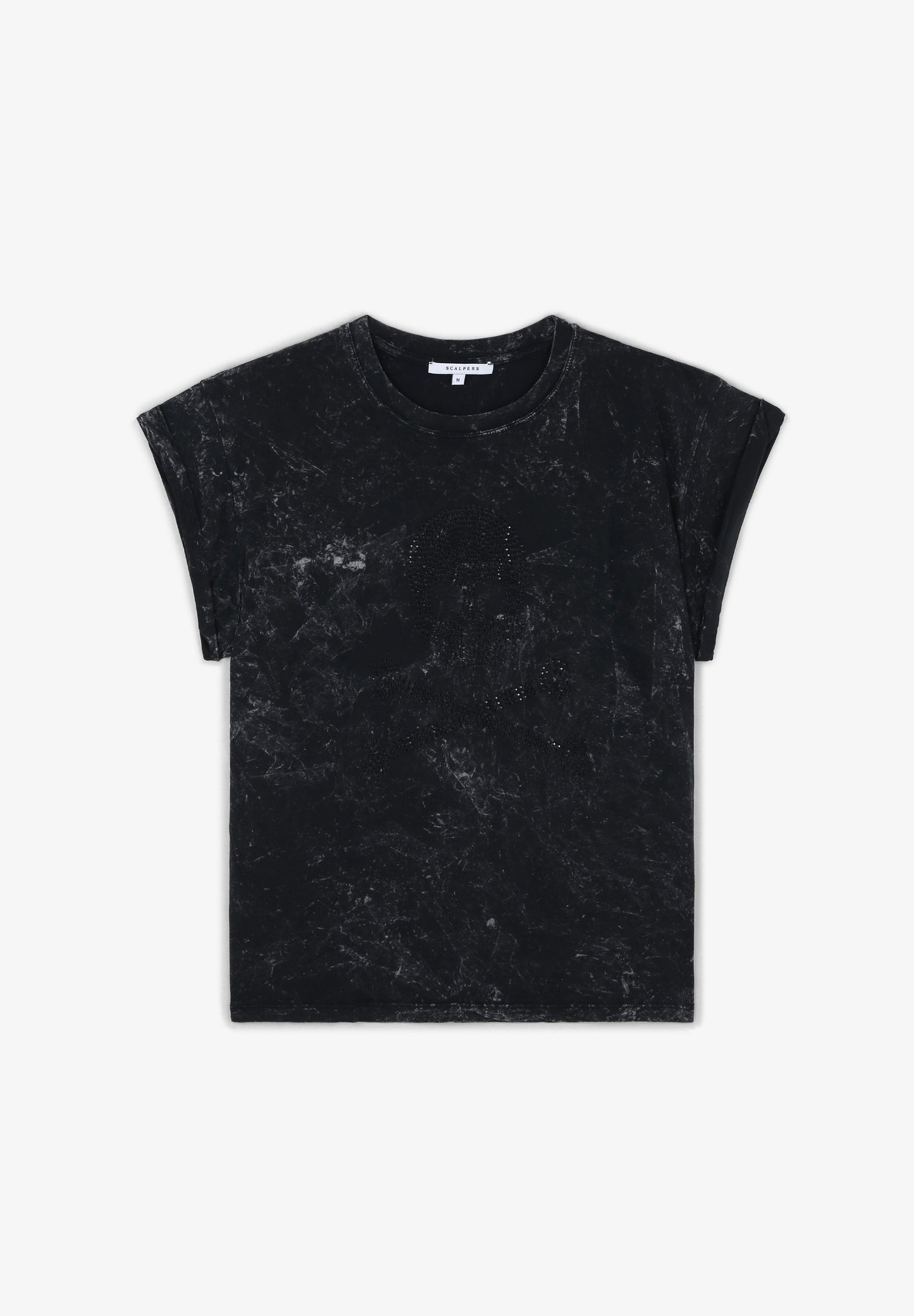 CAMISETA LAVADA CALAVERA TACHUELAS