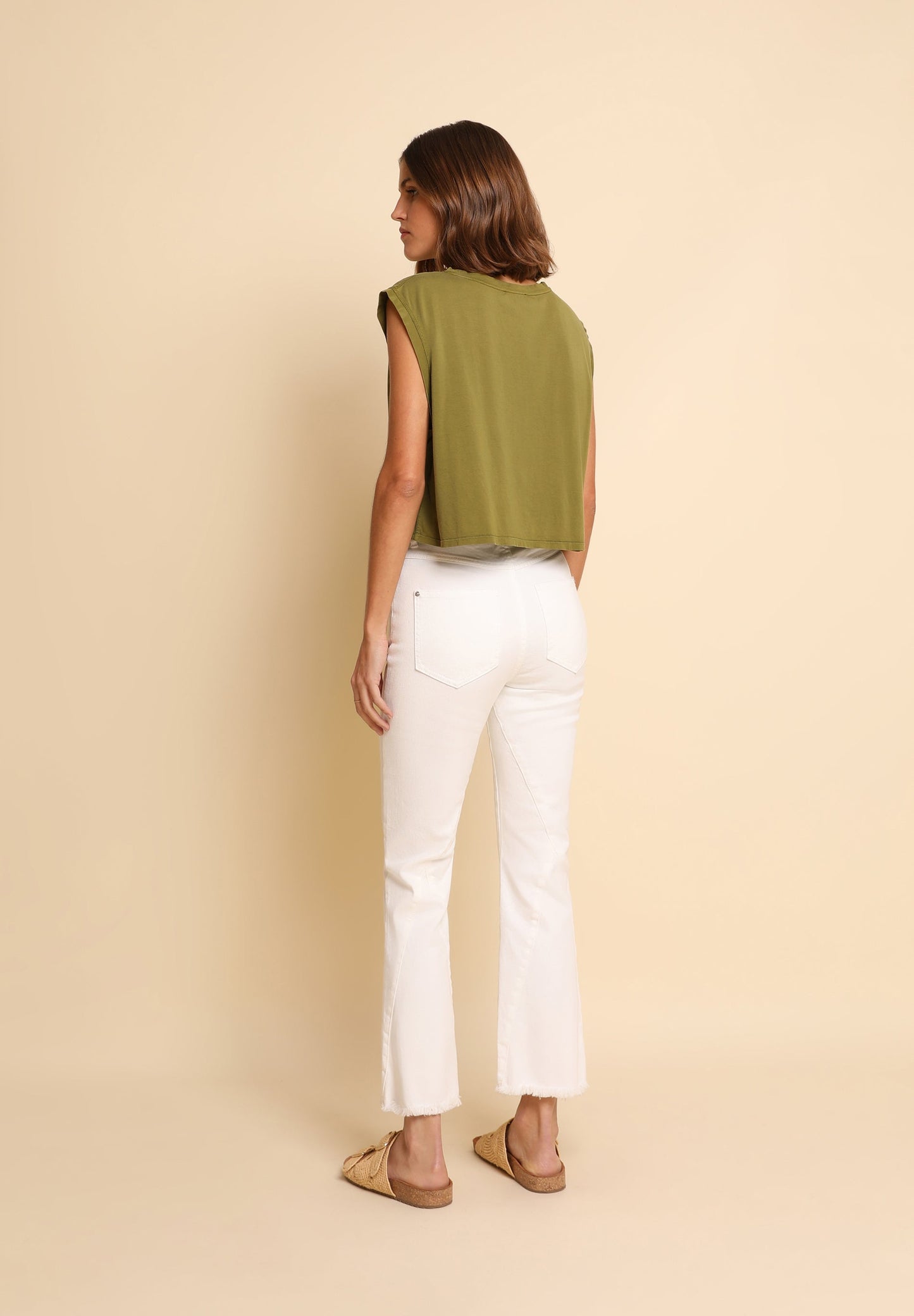PANTALÓN DENIM ANKLE FLARE