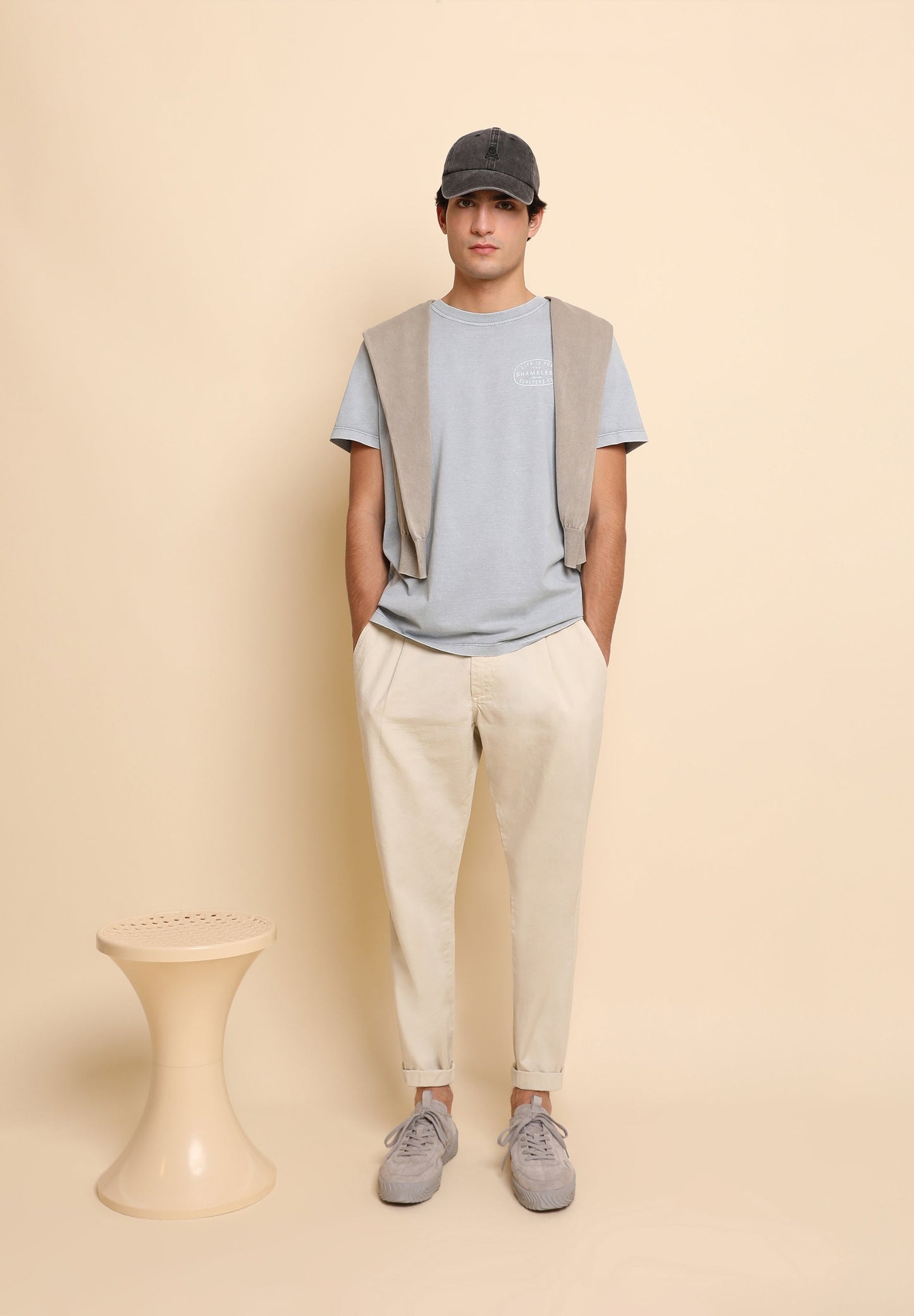 CAMISETA LAVADA PRINT CONTRASTE