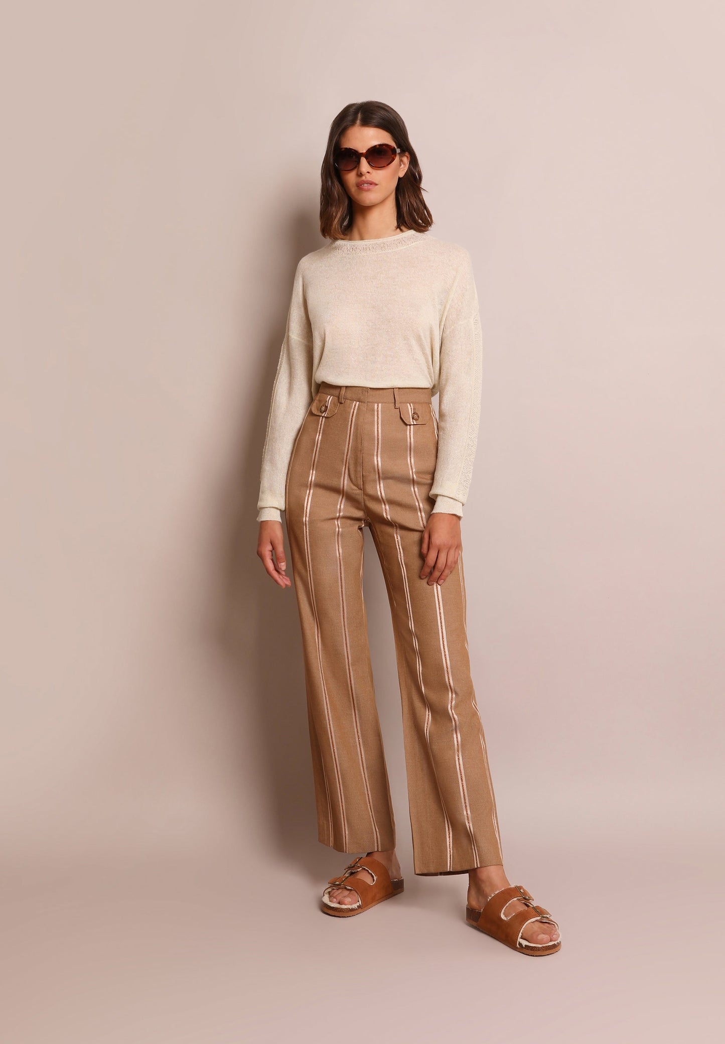 POINTELLE ROUND NECK JUMPER