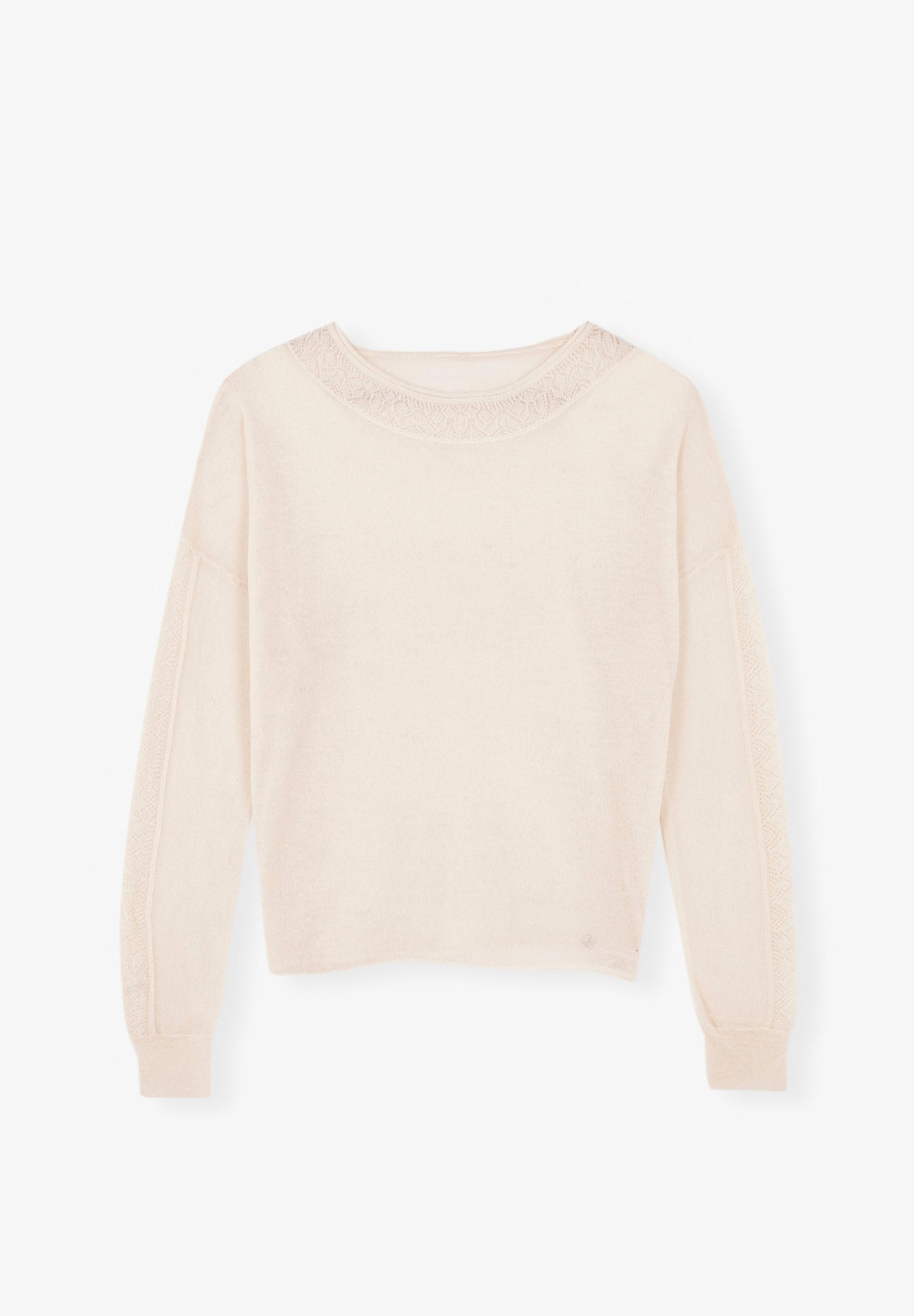 POINTELLE ROUND NECK JUMPER