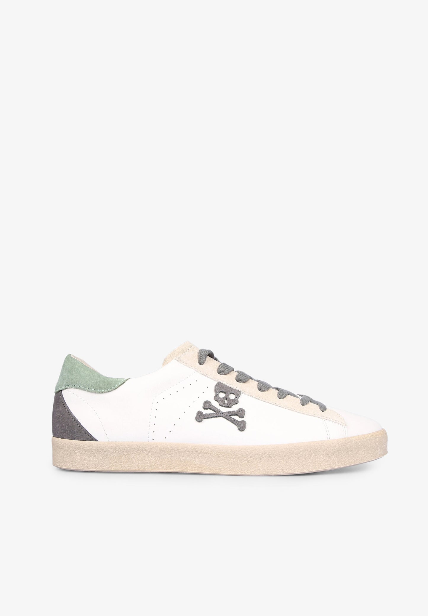 SNEAKERS PIEL BAJAS CALAVERA CONTRASTE