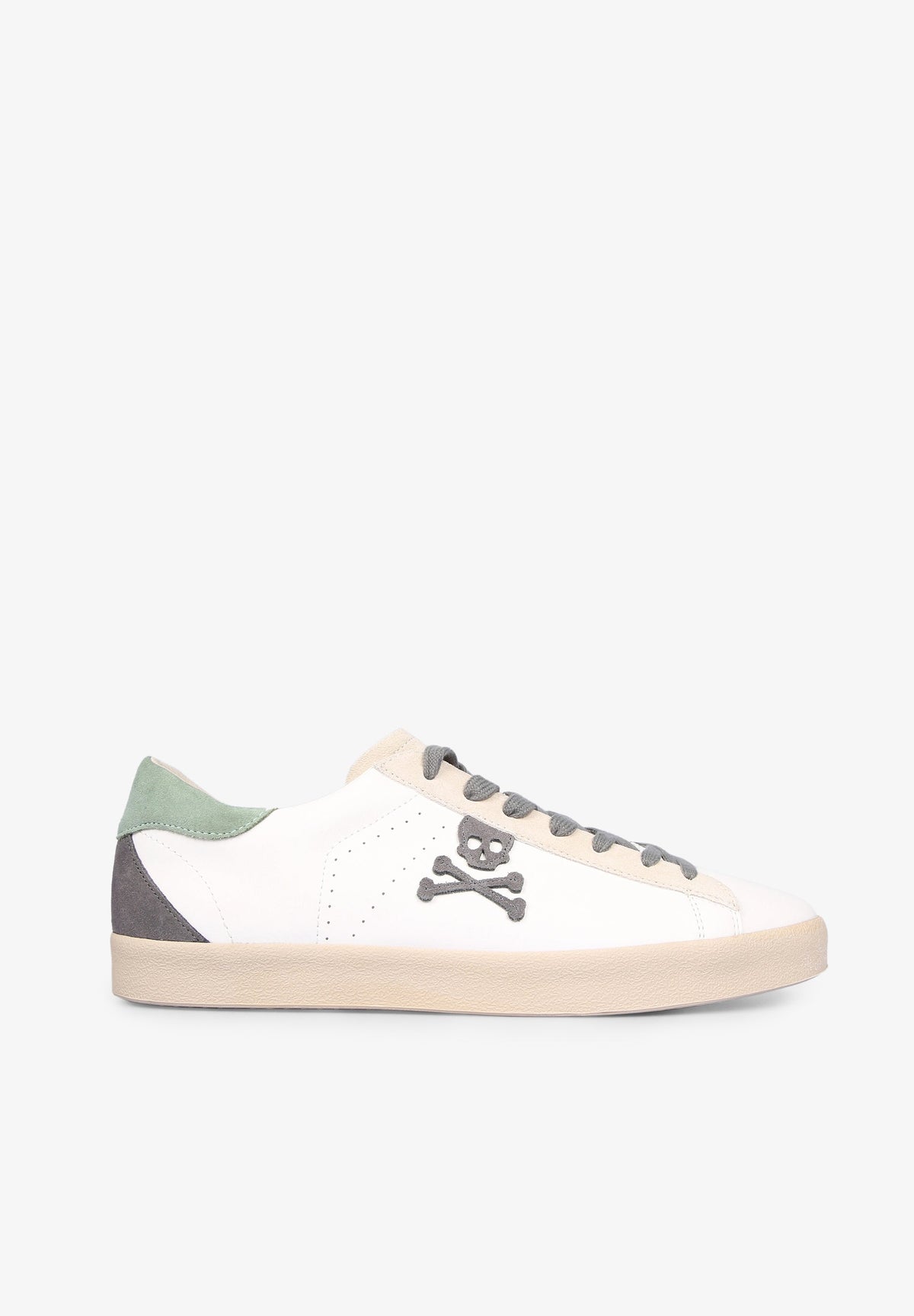 SNEAKERS PIEL BAJAS CALAVERA CONTRASTE