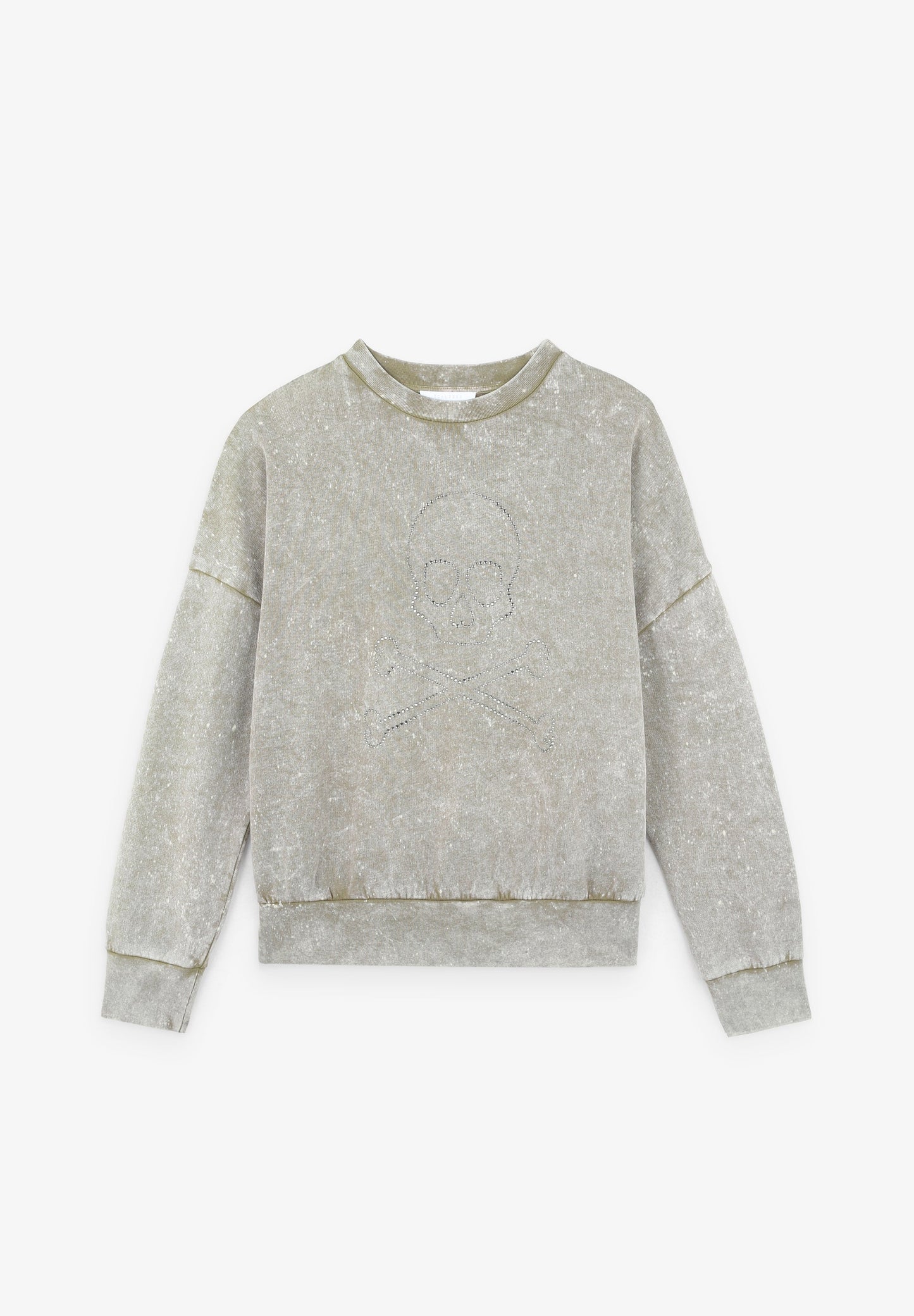 SUDADERA LAVADA CALAVERA TACHUELAS