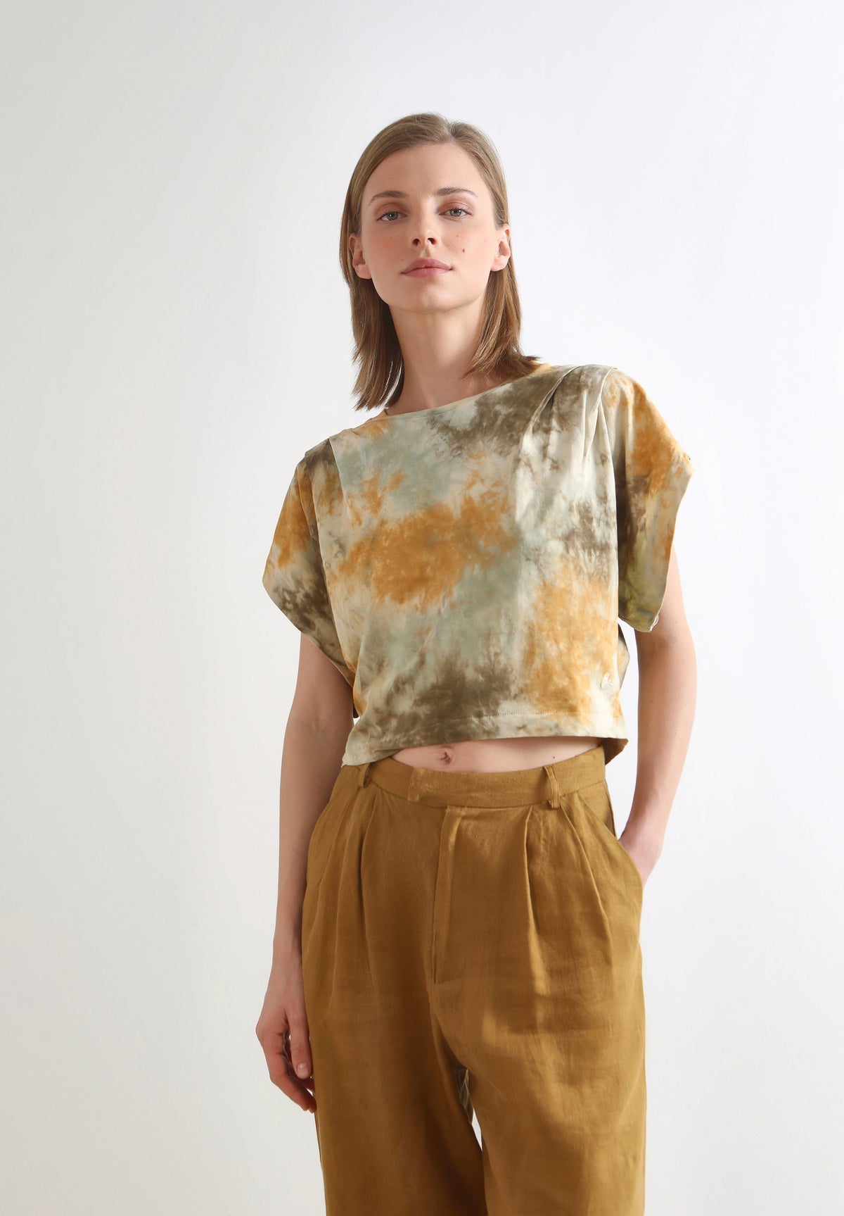 TIE PLEAT TEE