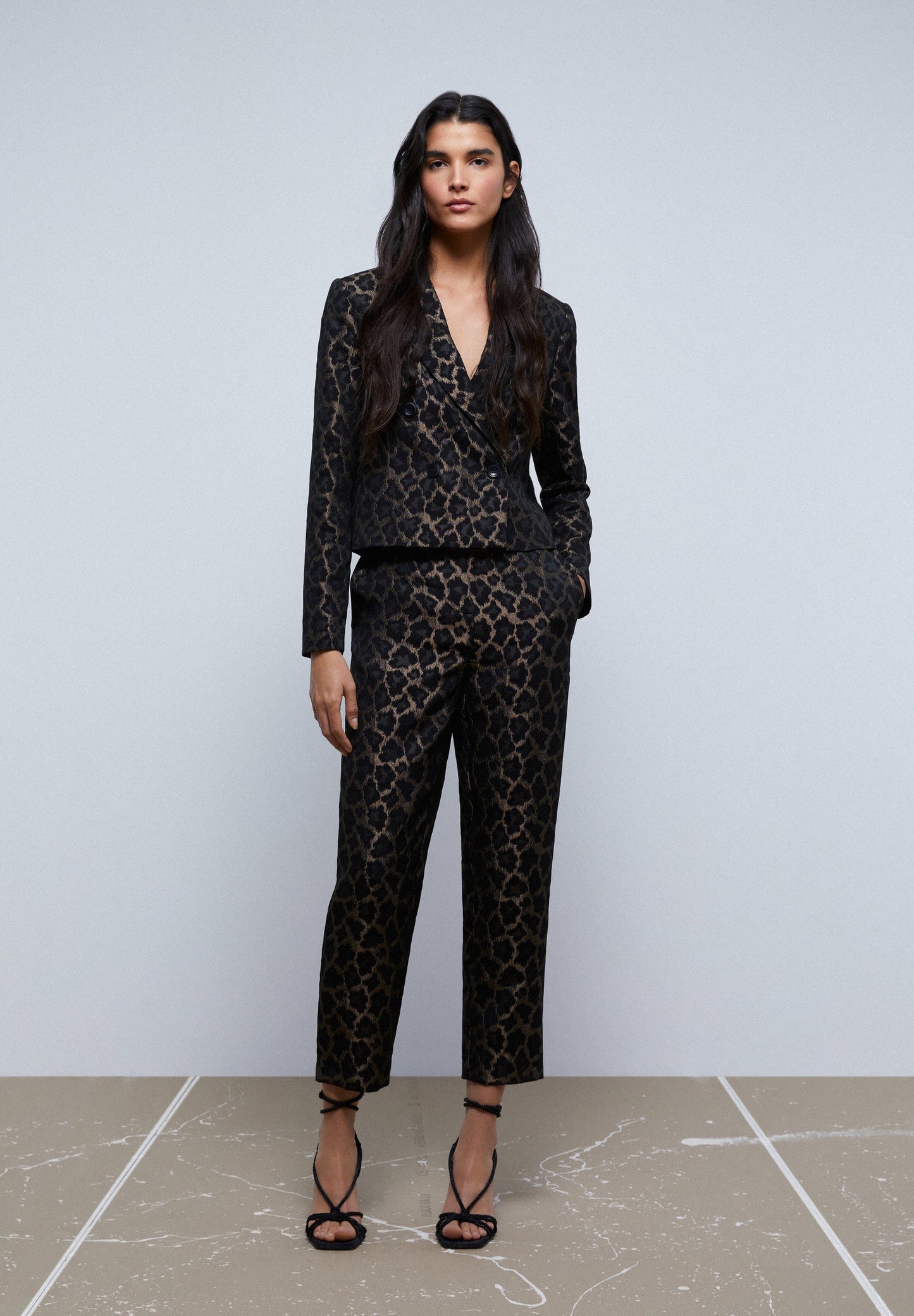 BLAZER CROPPED ANIMAL PRINT