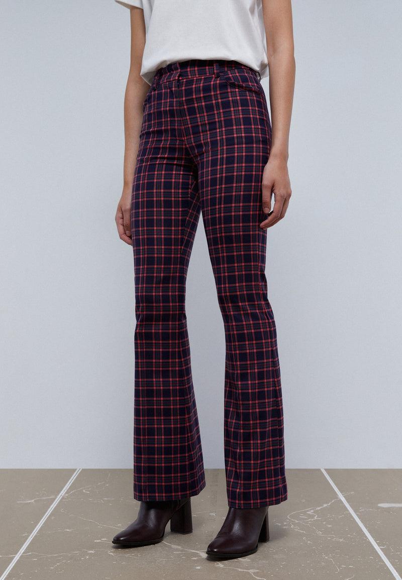 Pantalon flare online cuadros