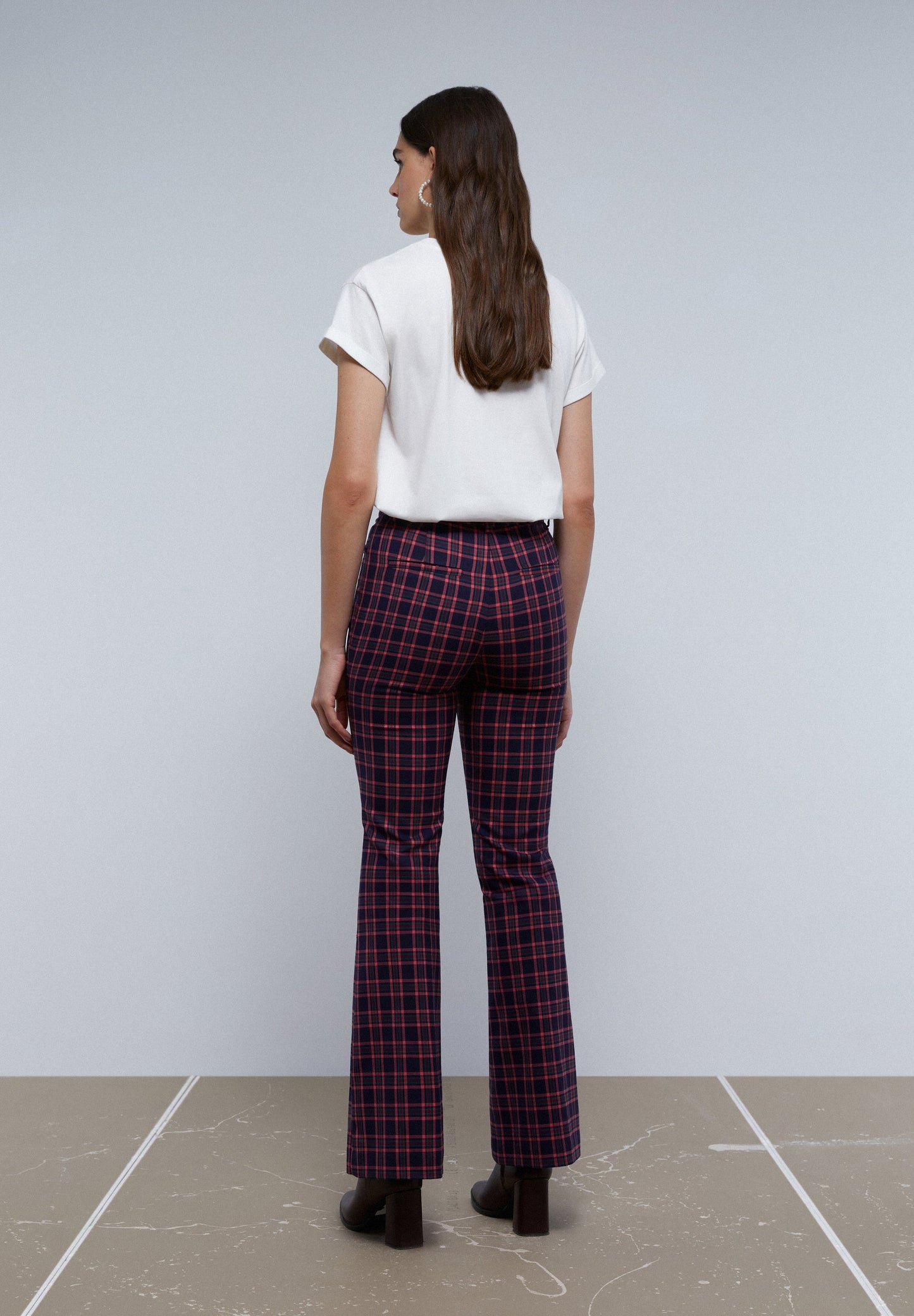 PANTALÓN CUADROS ANKLE FLARE