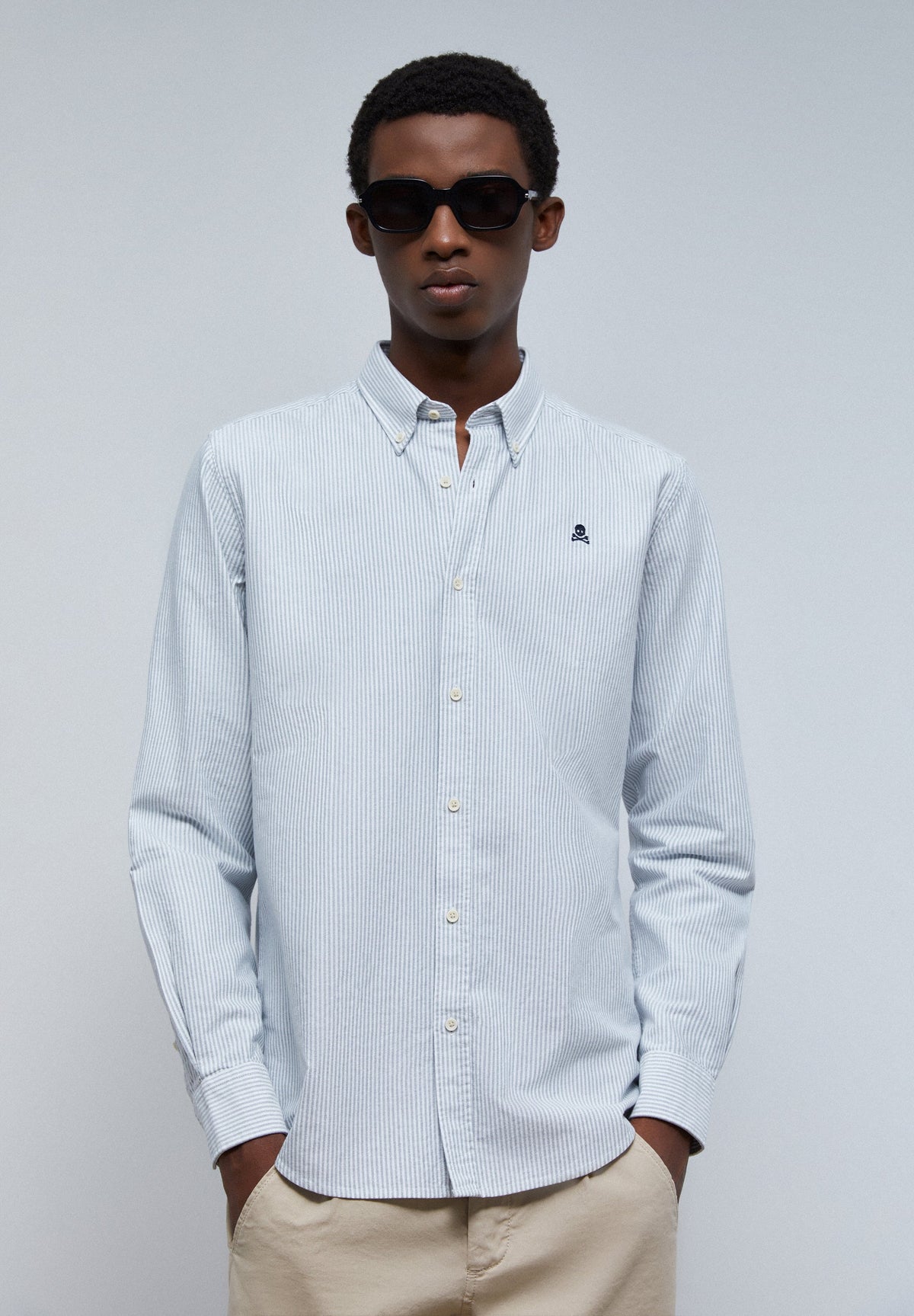 CAMISA OXFORD CALAVERA CONTRASTE