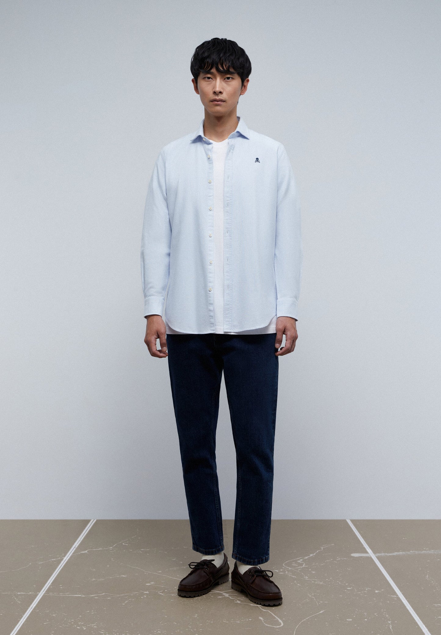 CAMISA OXFORD CALAVERA CONTRASTE