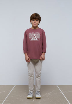 CAMISETA PRINT FRONTAL MANGA LARGA