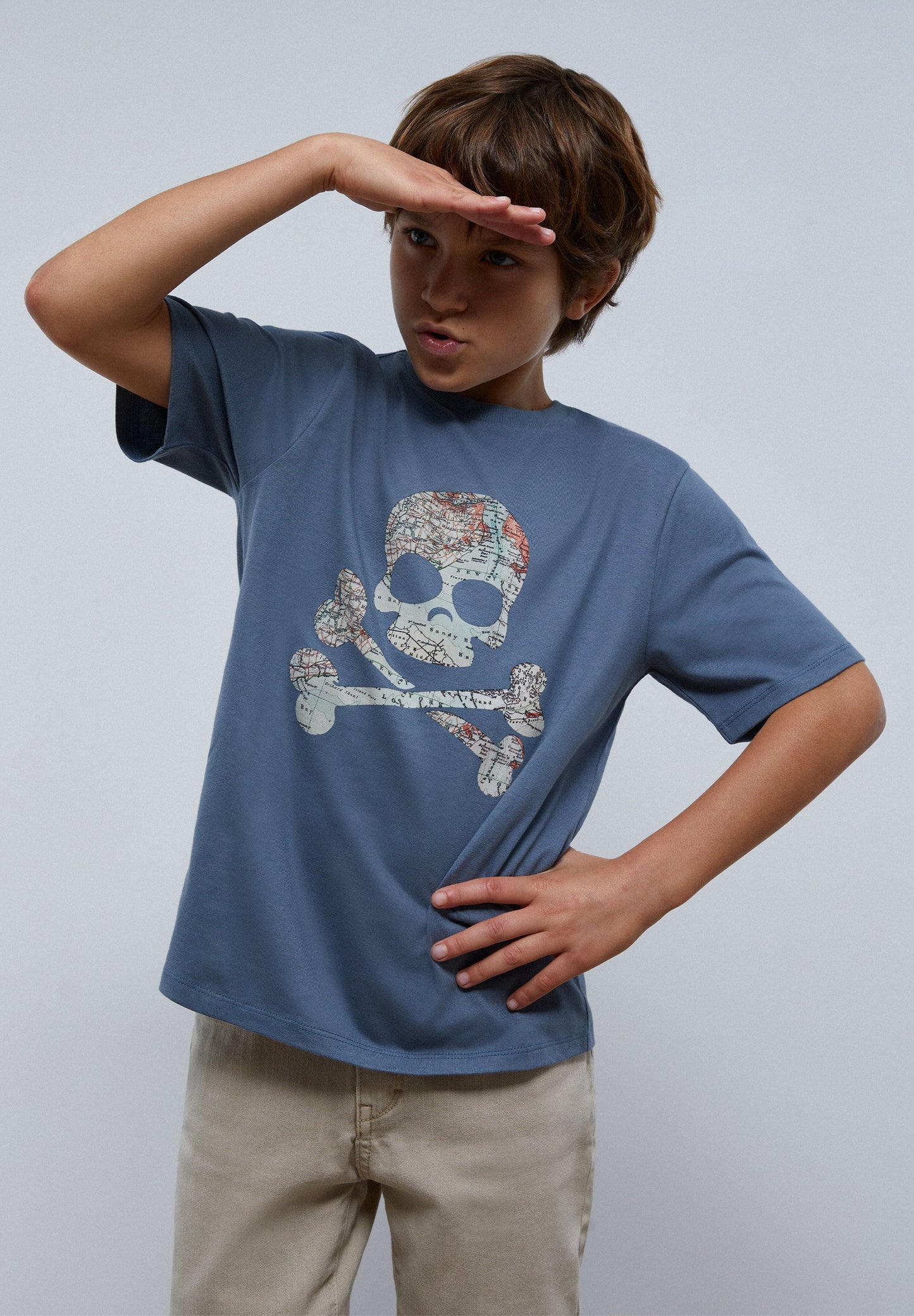 CAMISETA CALAVERA MAPA