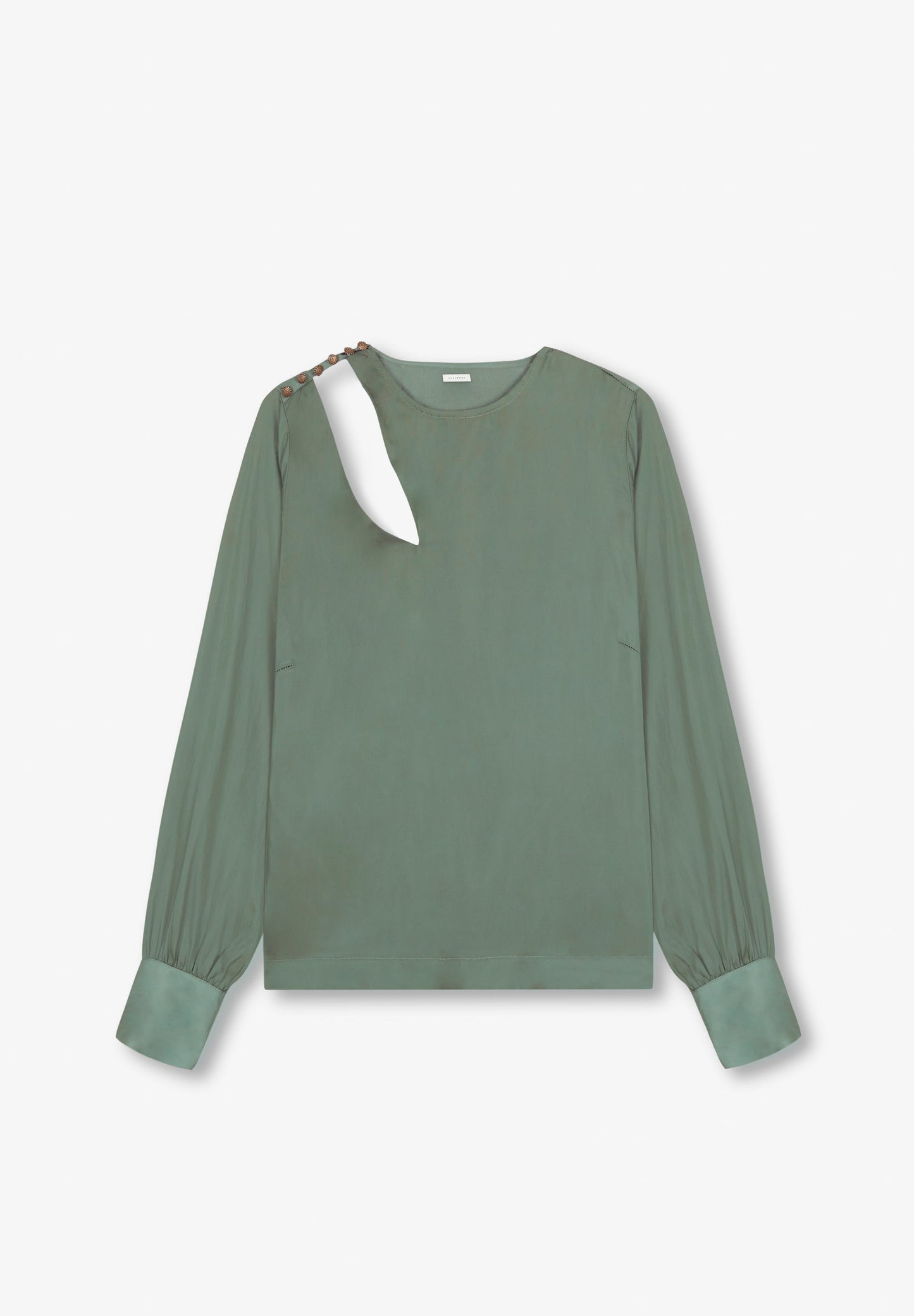 BLUSA SATINADA ABERTURA HOMBRO
