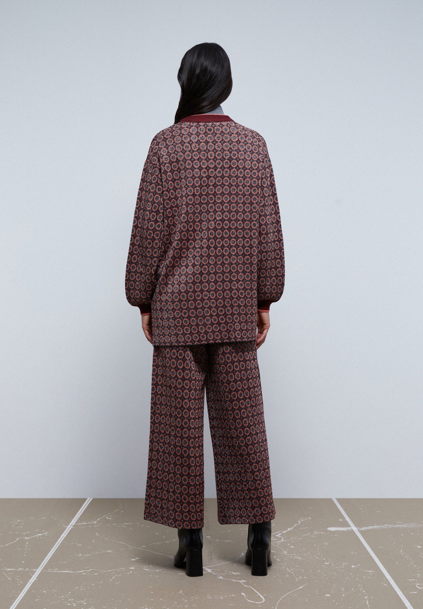 PANTALÓN ANKLE FLARE PUNTO LUREX