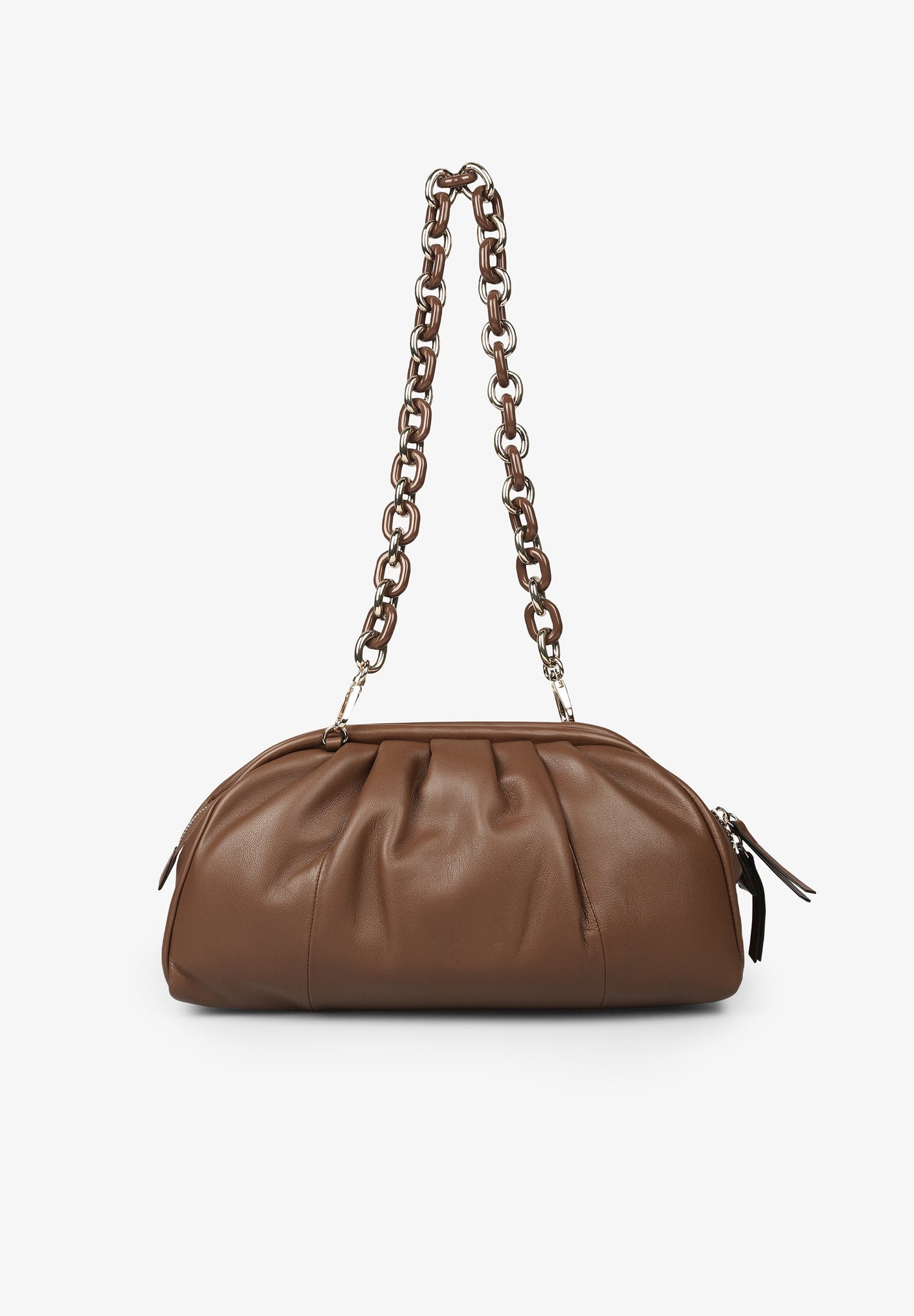 BOLSO CLUTCH PIEL FRUNCES