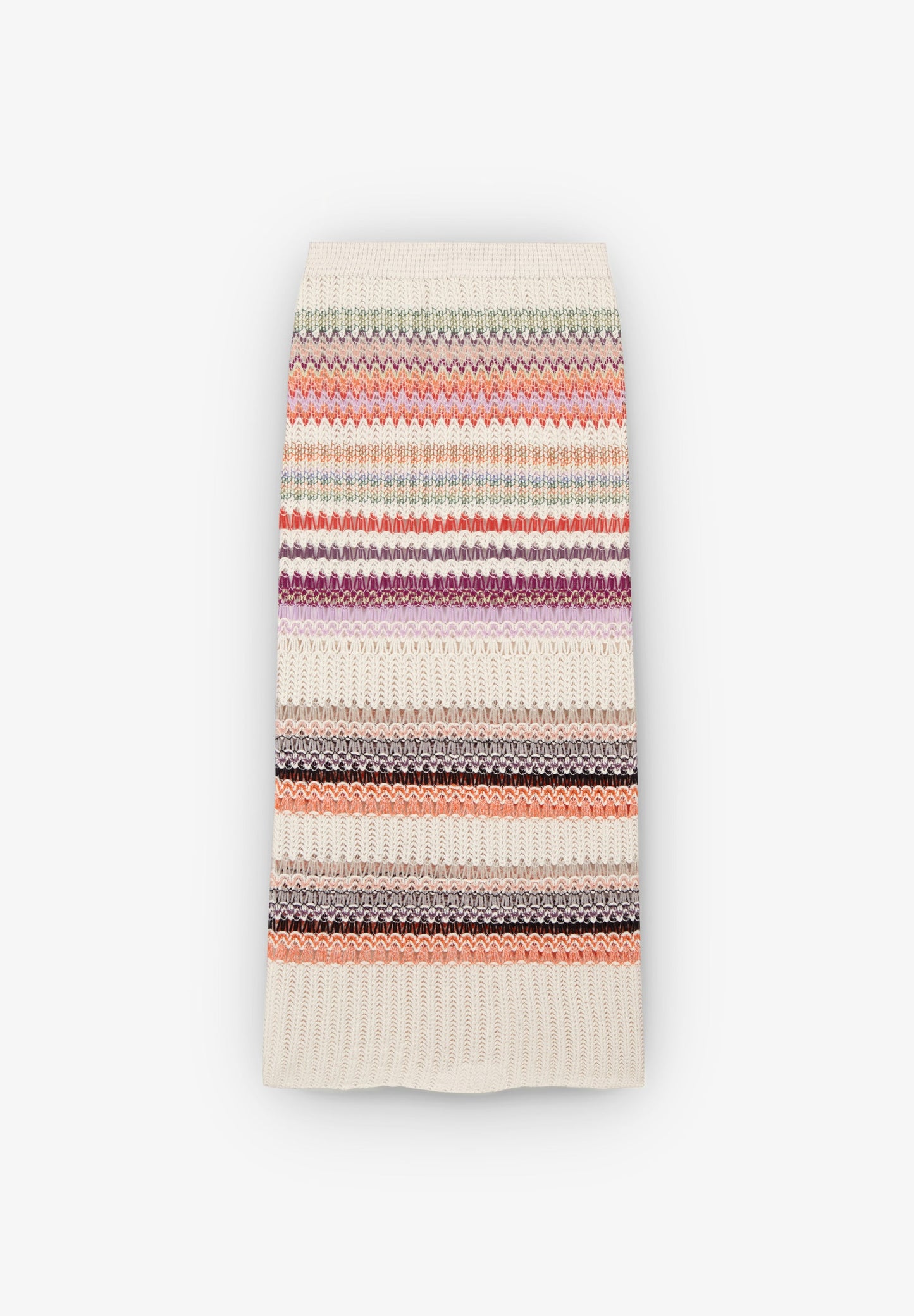 FALDA MIDI CROCHET RAYAS