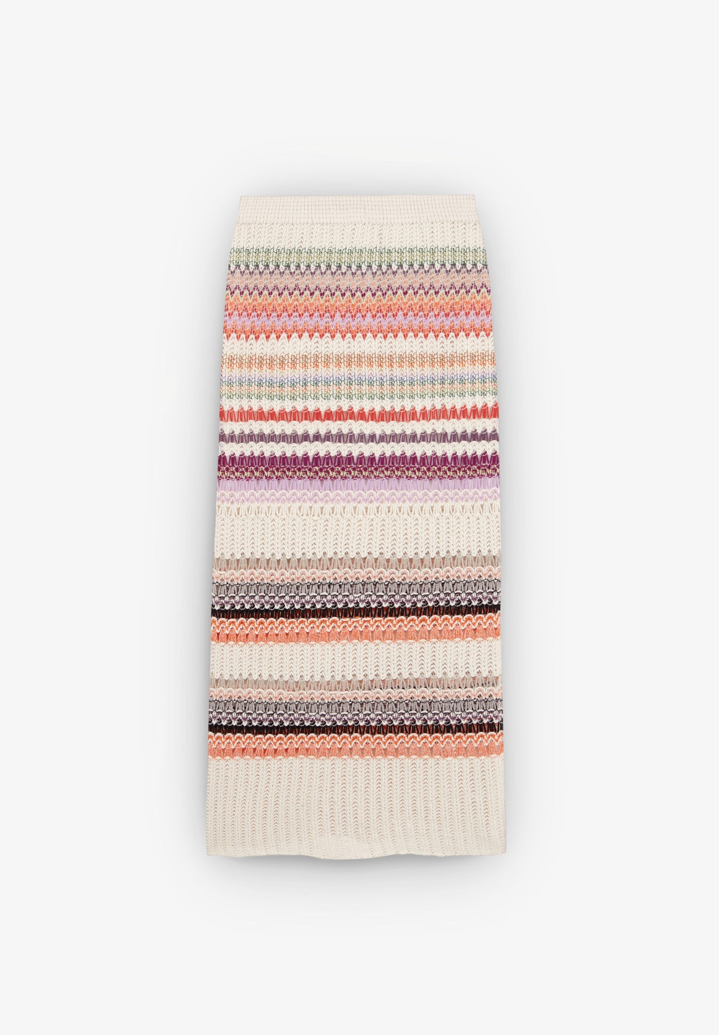 FALDA MIDI CROCHET RAYAS