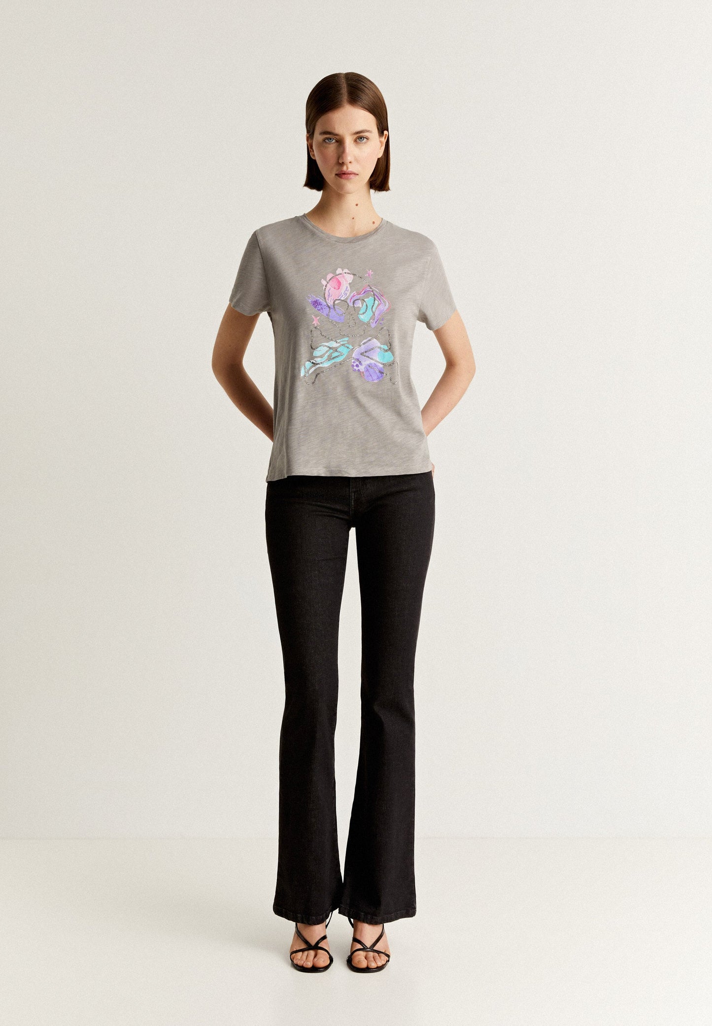 CAMISETA CALAVERA GLITTER