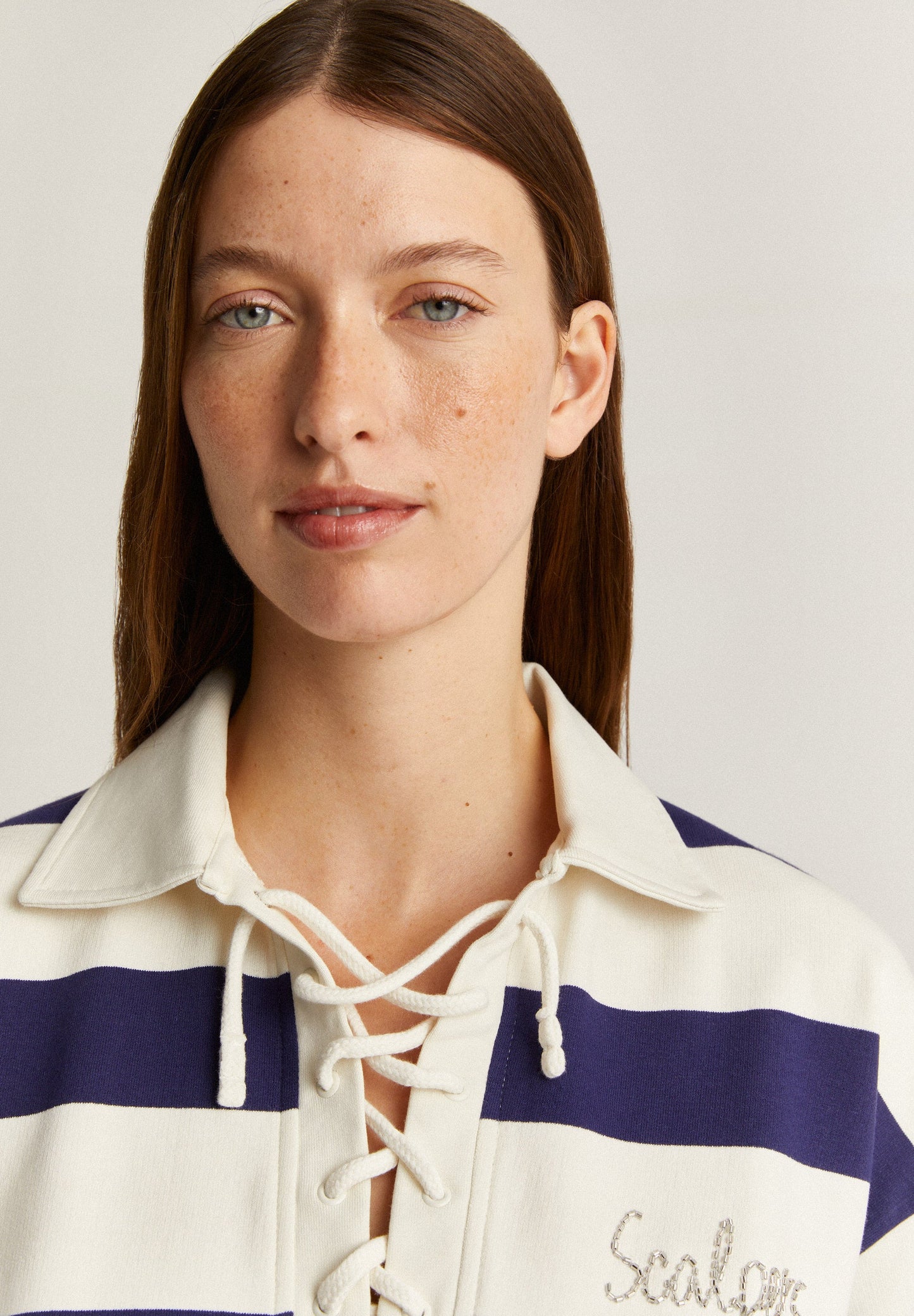 SUDADERA POLO RAYAS CORDÓN CUELLO