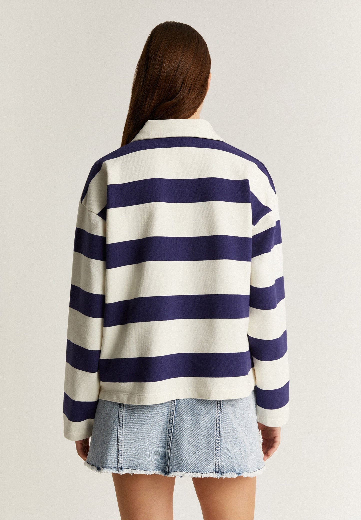 SUDADERA POLO RAYAS CORDÓN CUELLO