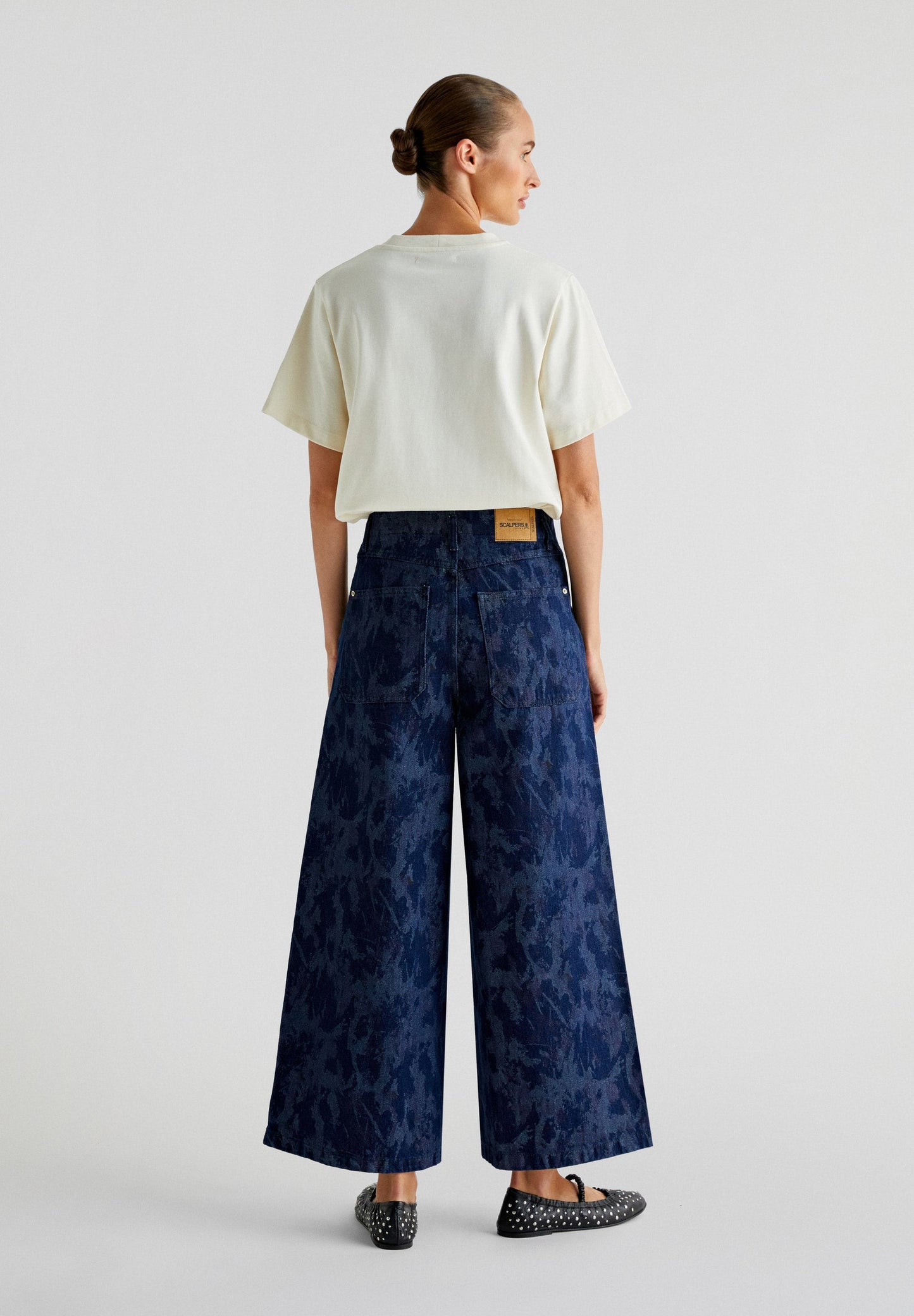 SHINY CULOTTE DENIM PANT