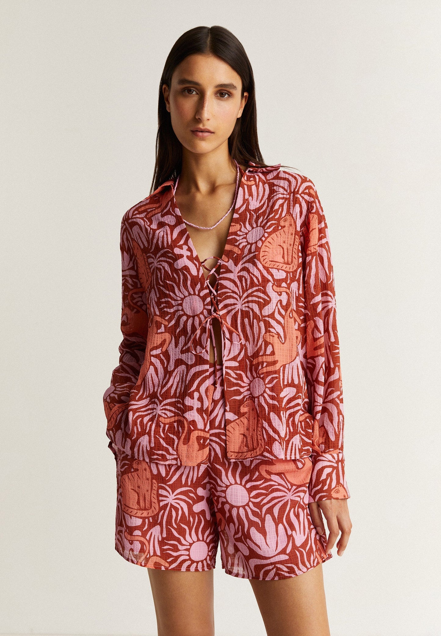 CAMISA PRINT CIERRE LAZADA