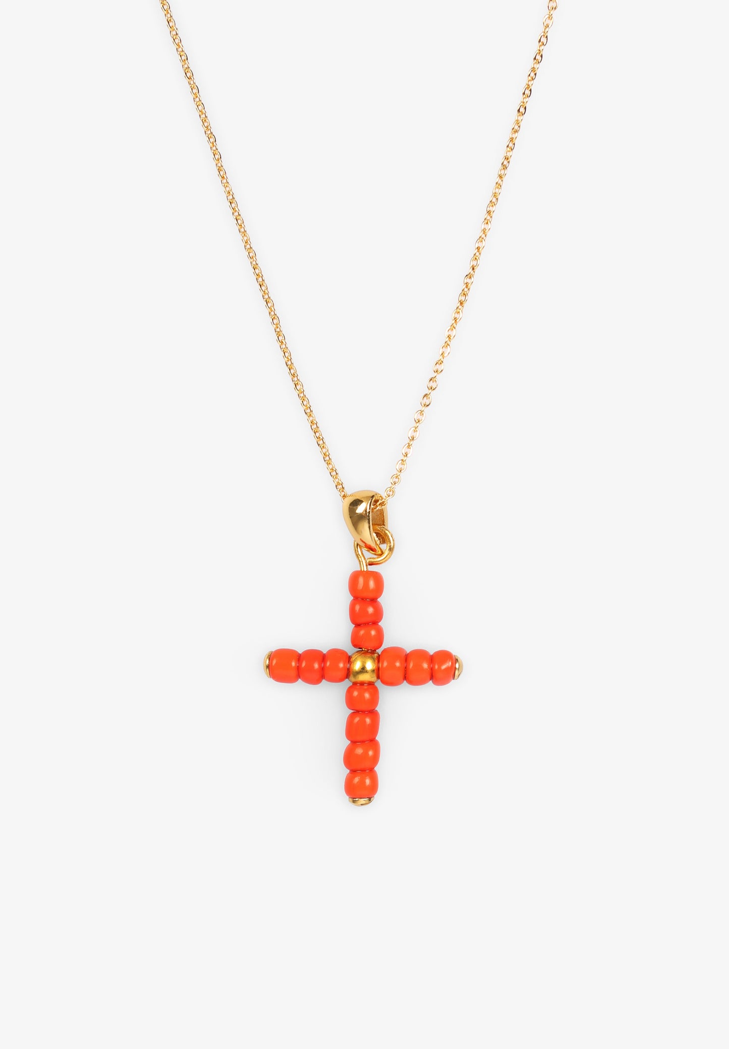 ALHAJA CULT STORE | COLLAR CORAL CROSS