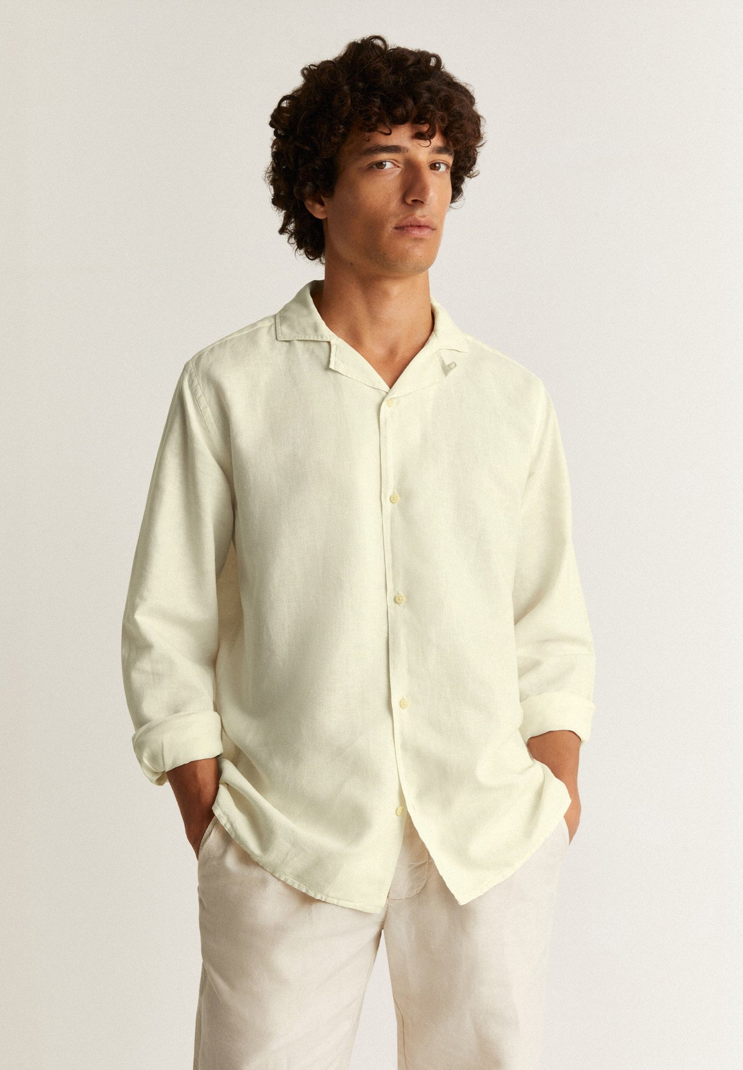 CAMISA LINO CUELLO PIJAMERO