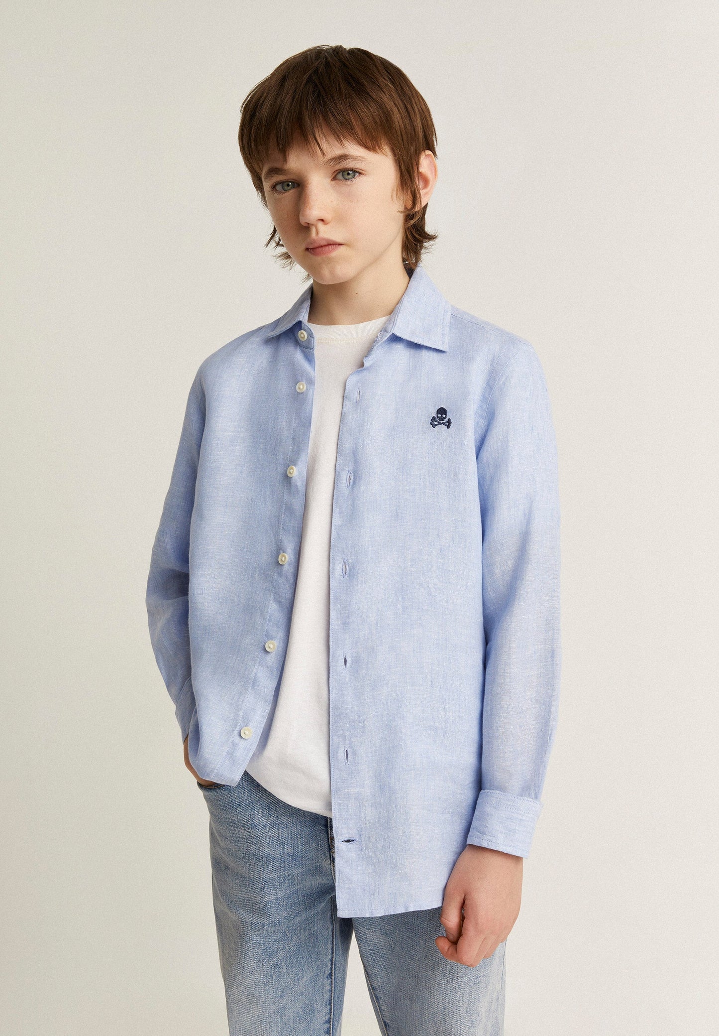 CAMISA LINO CUELLO CUTAWAY