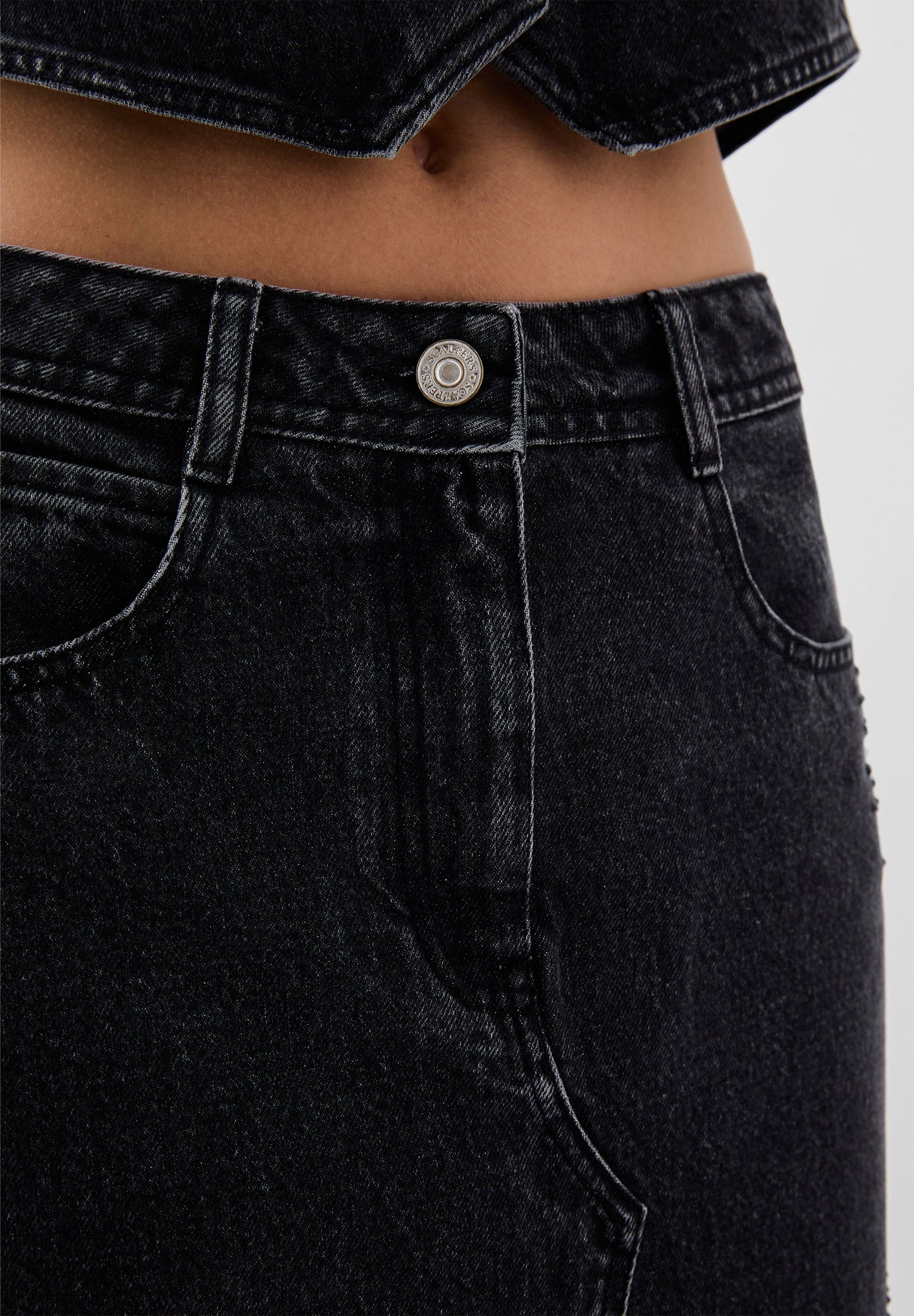 FALDA ABERTURA BRILLO DENIM