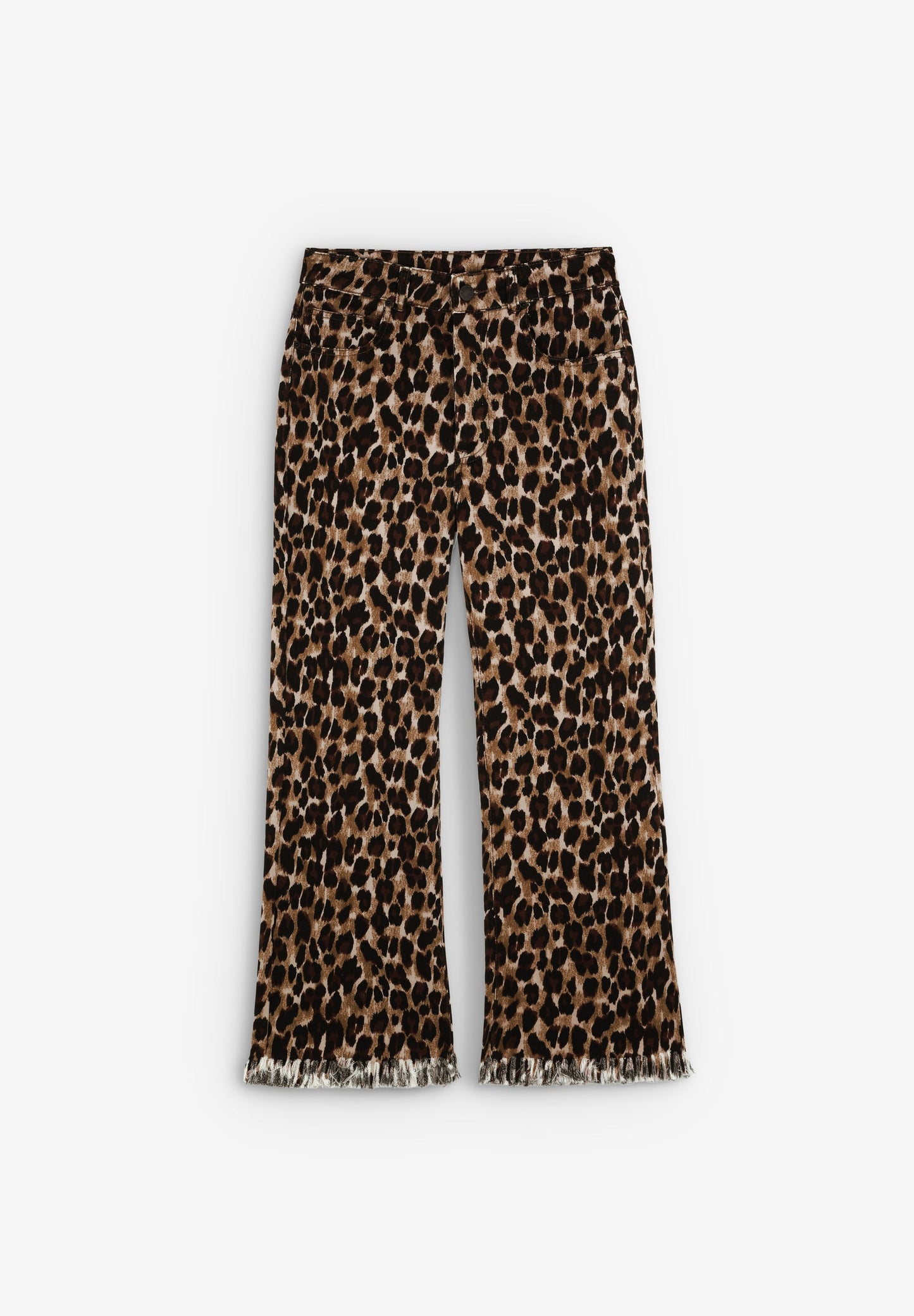 PANTALÓN ANIMAL PRINT BAJO DESFLECADO