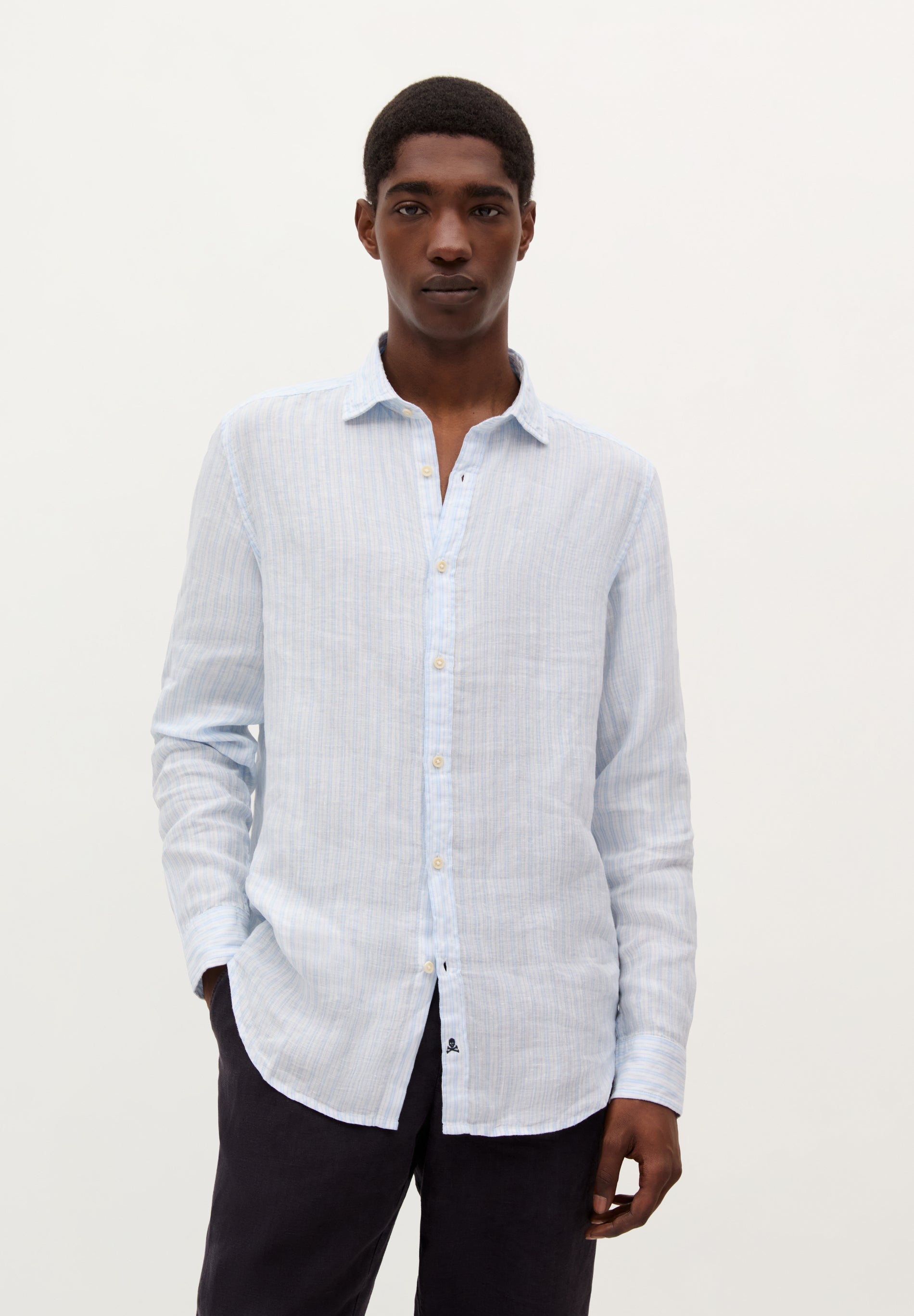 CAMISA RAYAS 100% LINO