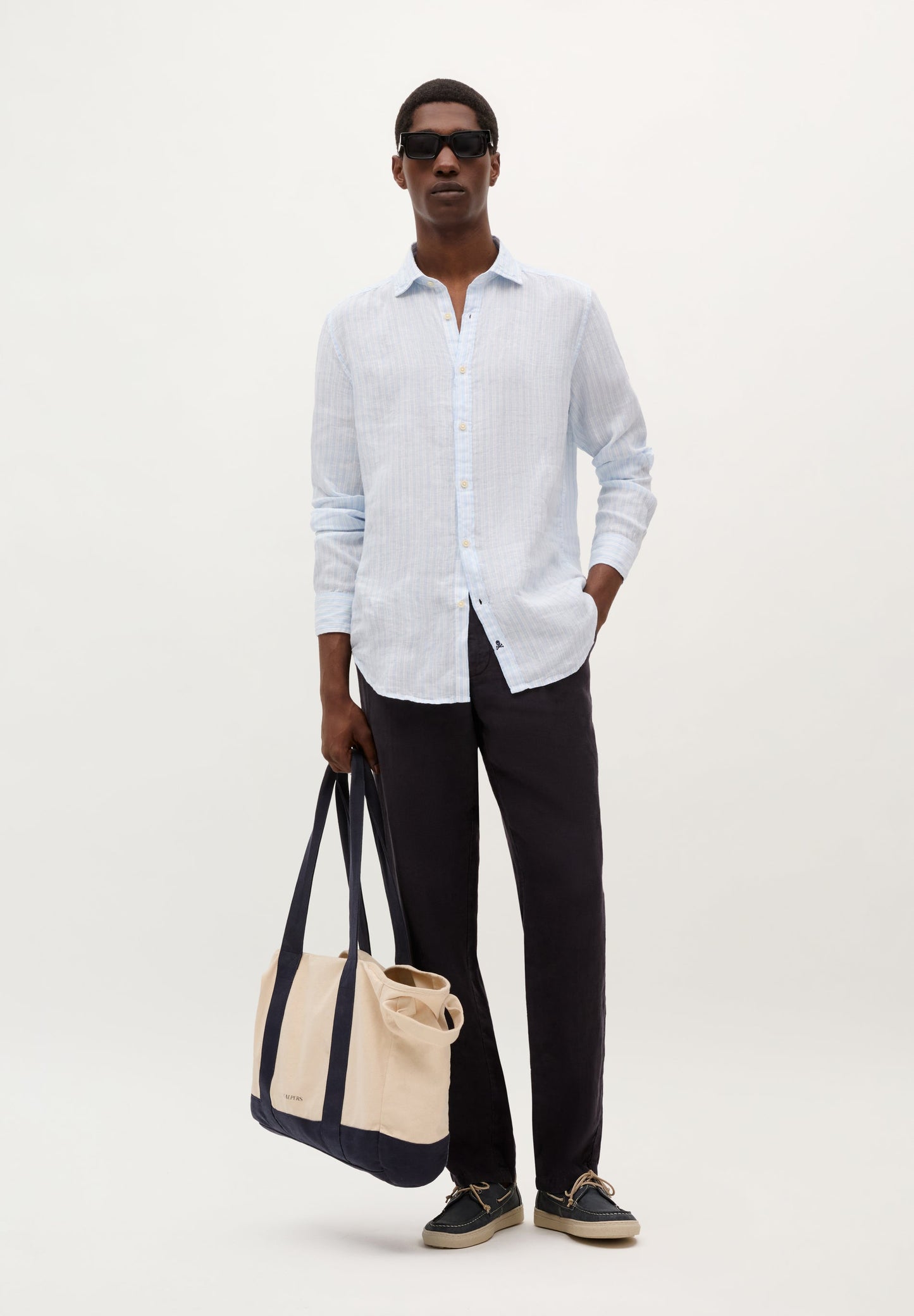 CAMISA RAYAS 100% LINO