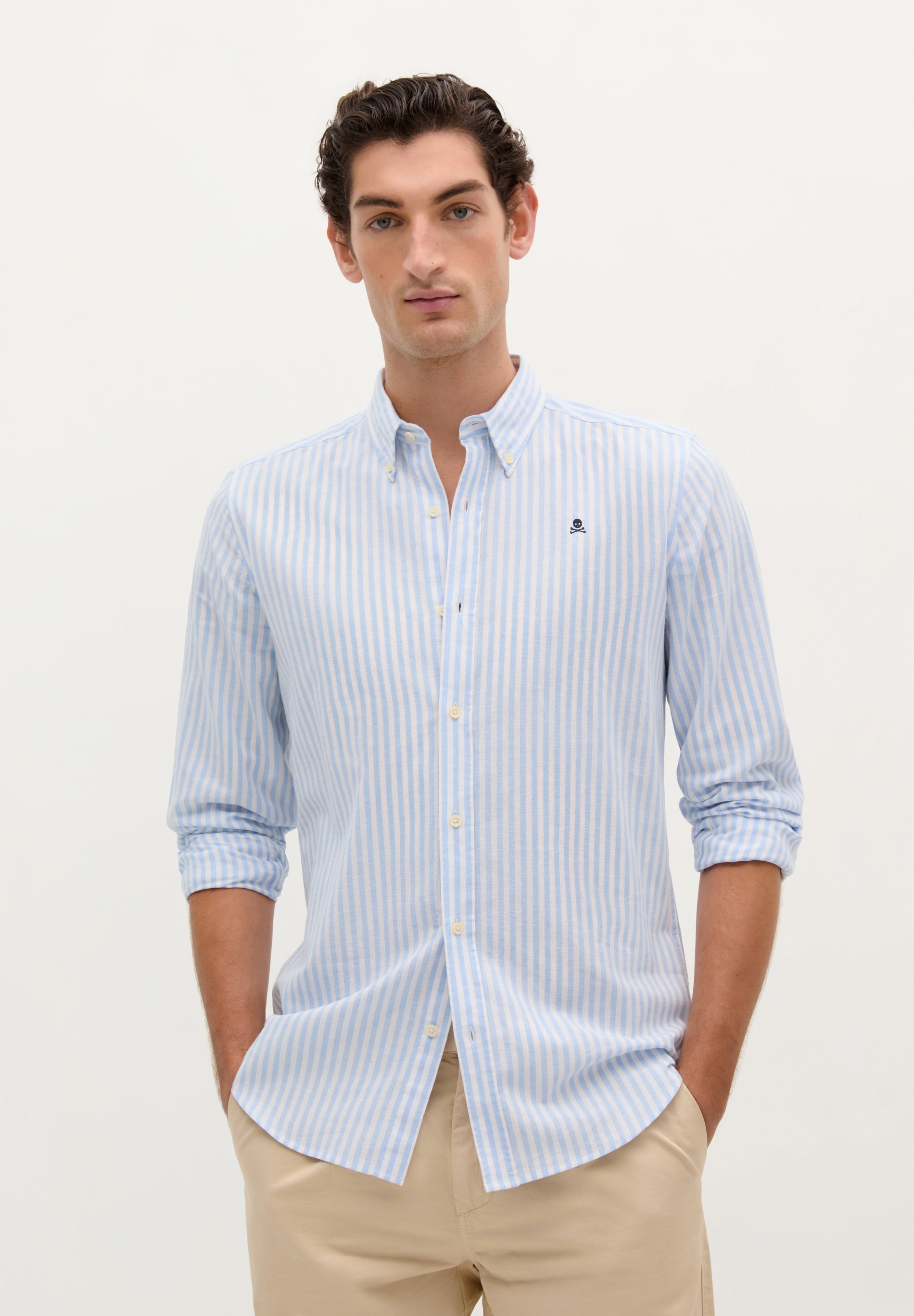 CAMISA RAYAS CUELLO BOTONES